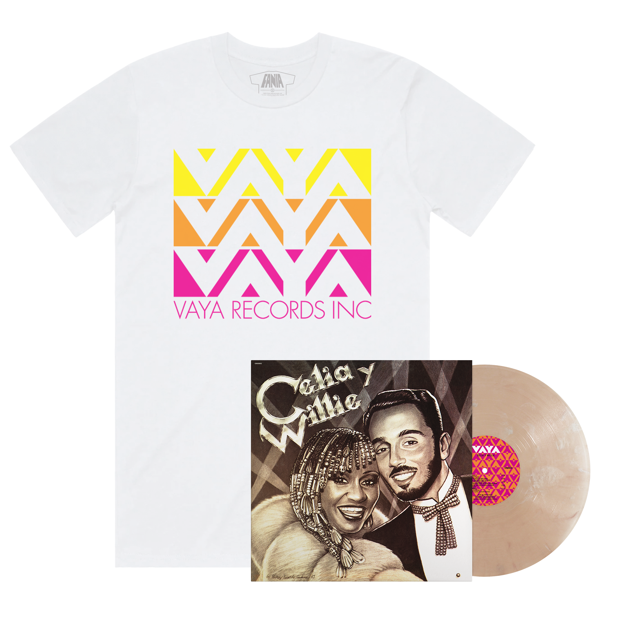 Celia Y Willie (Soft Gold Color LP – Fania Exclusive) + Vaya Logo T-Shirt