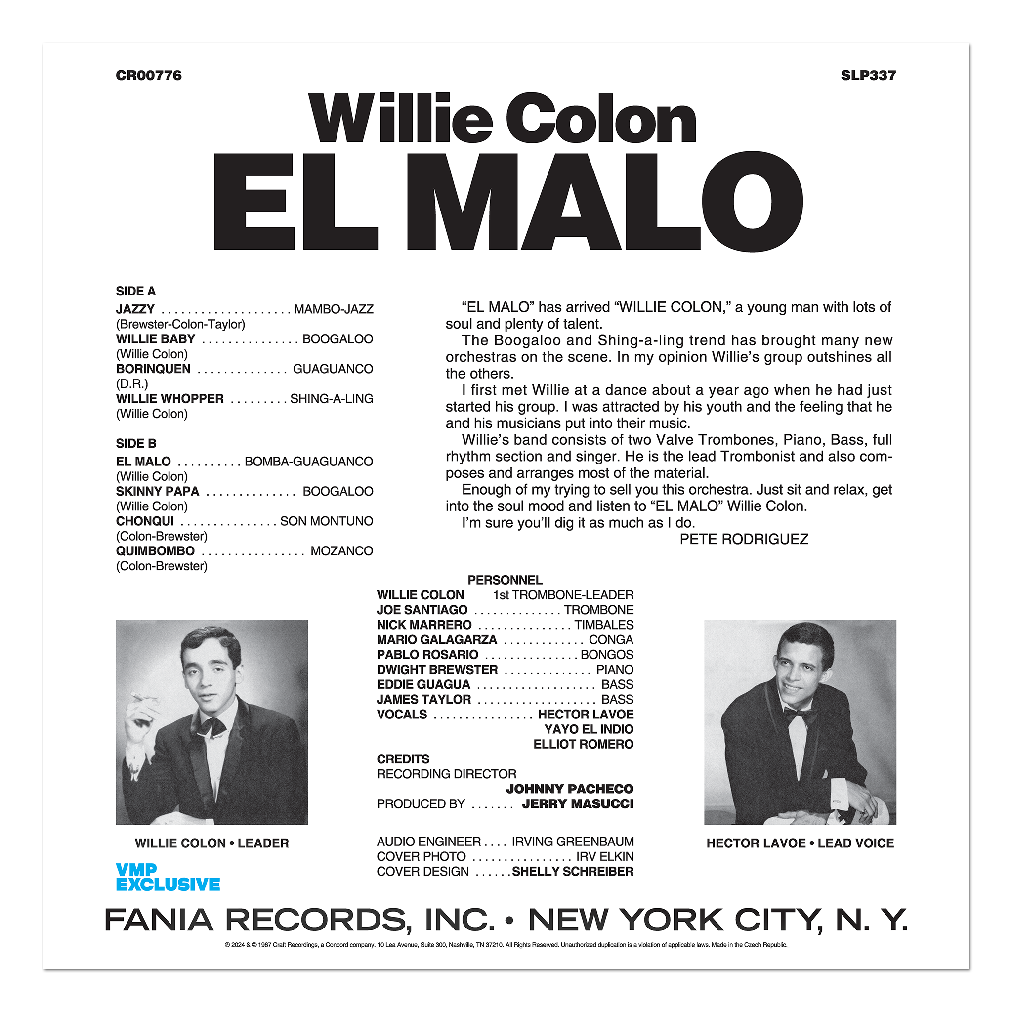Willie Colón – El Malo (60th Anniversary, Rojo Malo LP - Exclusive Willie Colón – El Malo (60th Anniversary, Rojo Malo LP - Exclusive