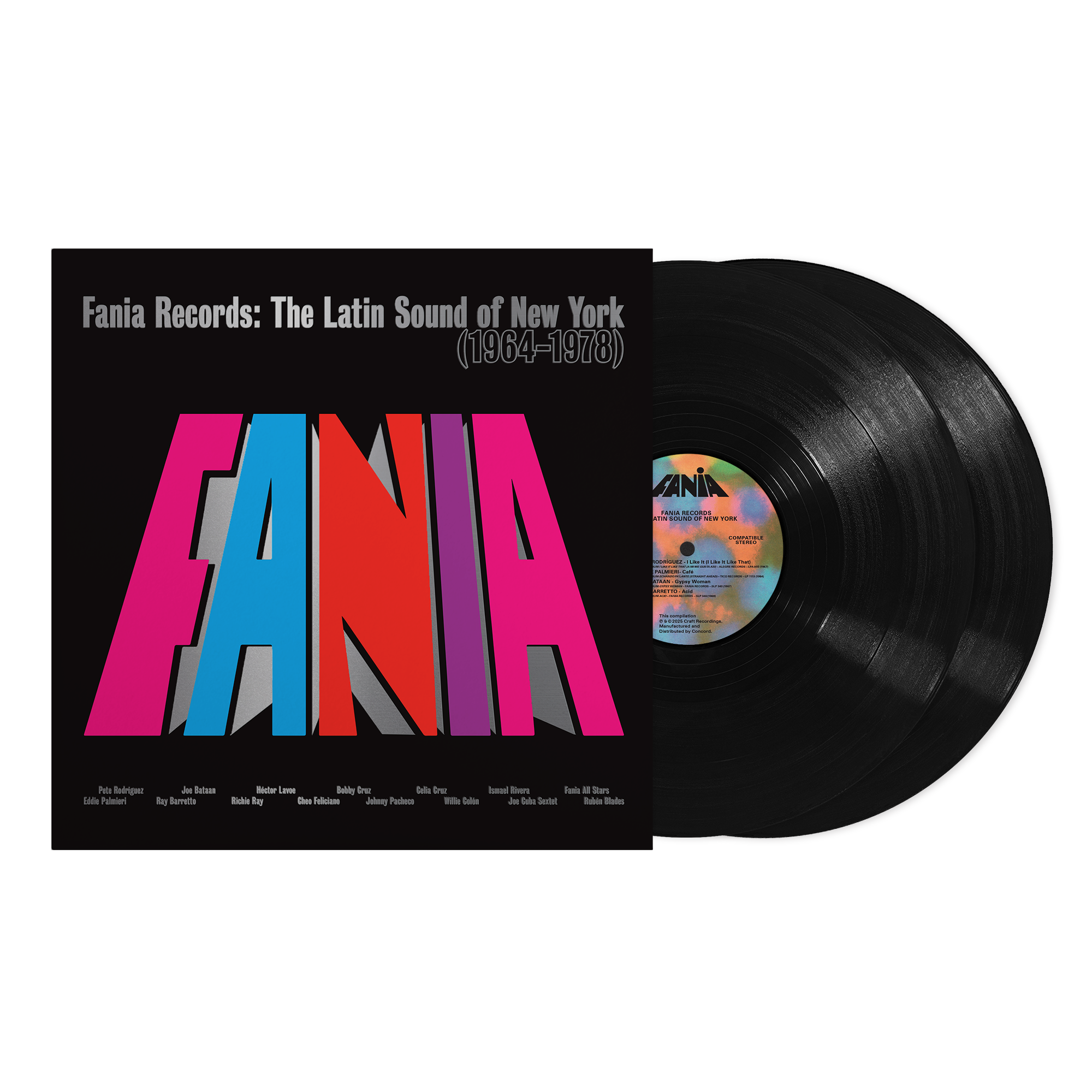 Fania Records: The Latin Sound Of New York (1964-1978) 2LP + Fania Logo Tee + We Love To See You Dance Slipmat Bundle