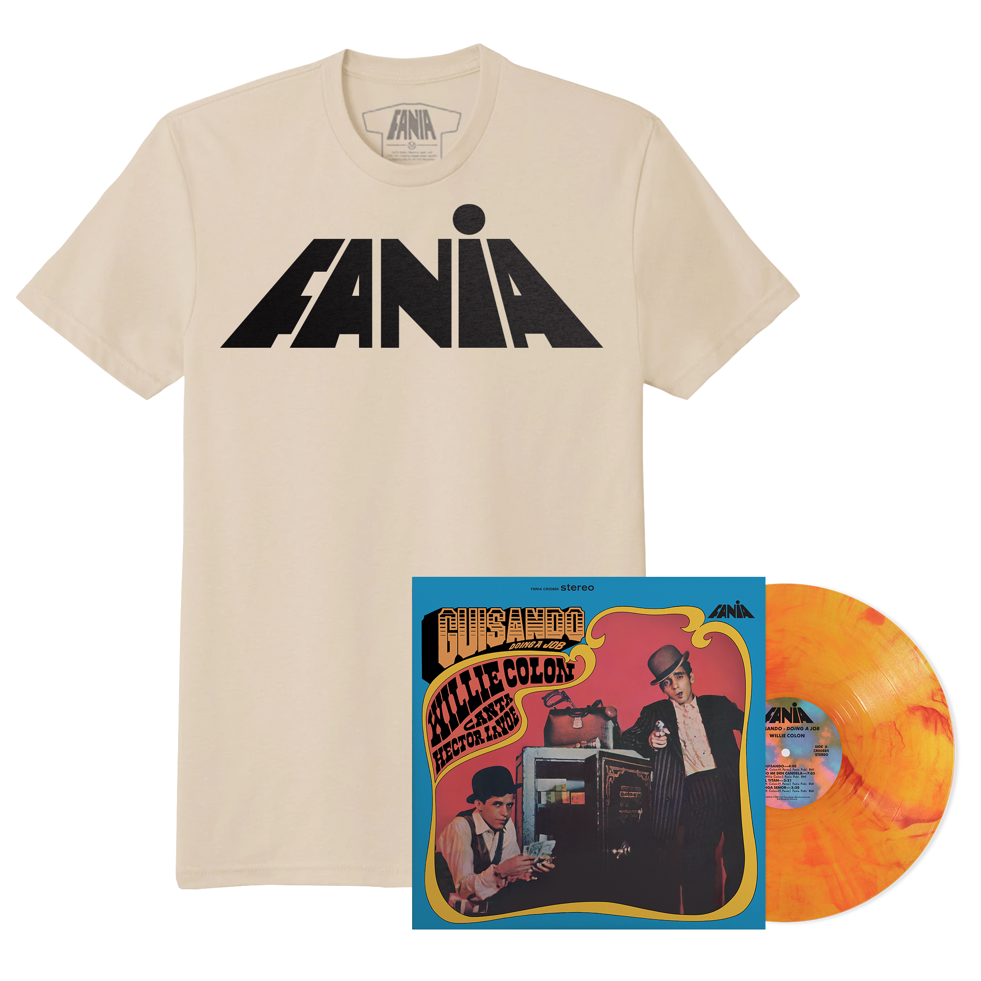 Guisando: Doing A Job ("Candela Orange" LP – Fania Exclusive) + Fania Retro Logo T-Shirt