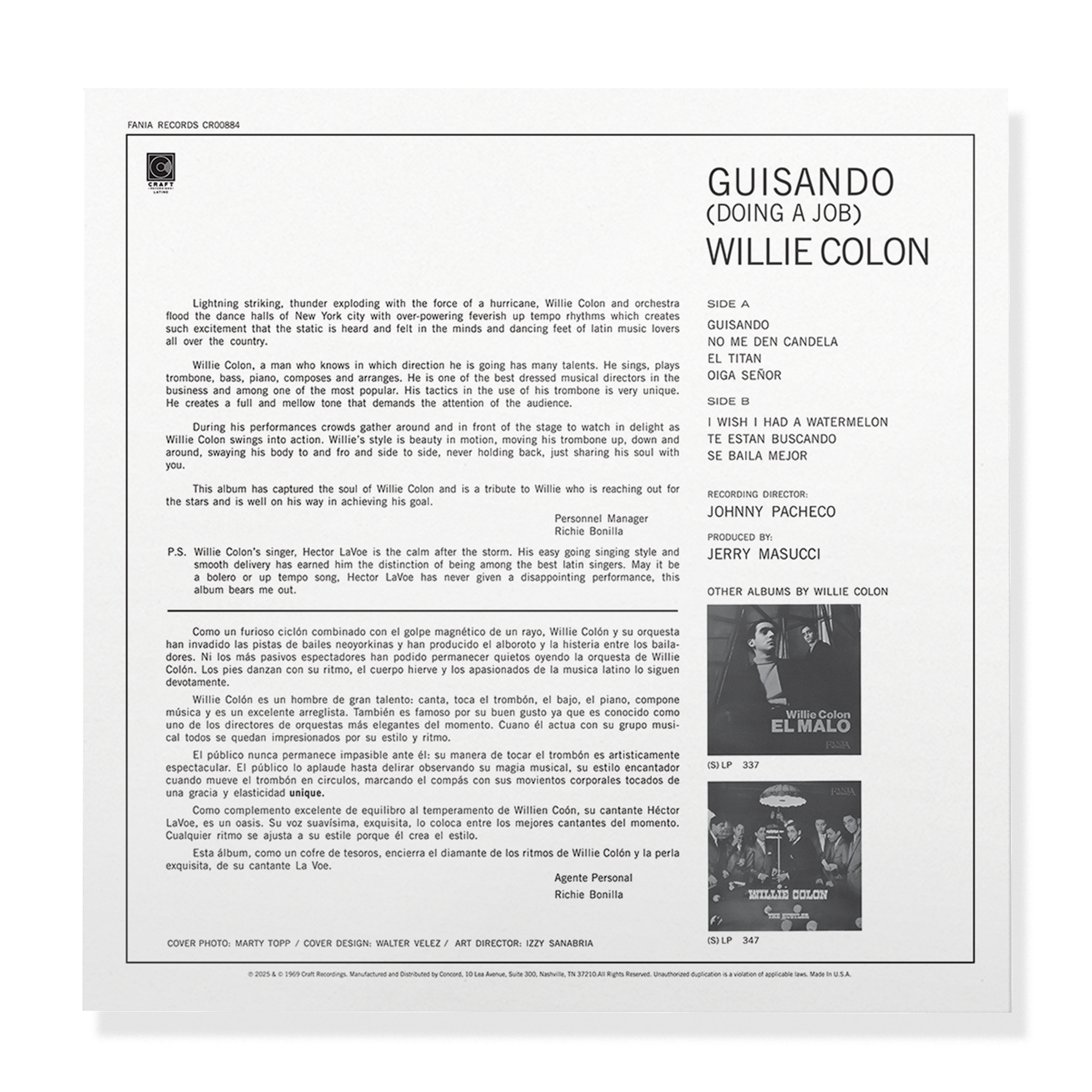 Guisando: Doing A Job ("Candela Orange" LP – Fania Exclusive) + Fania Retro Logo T-Shirt