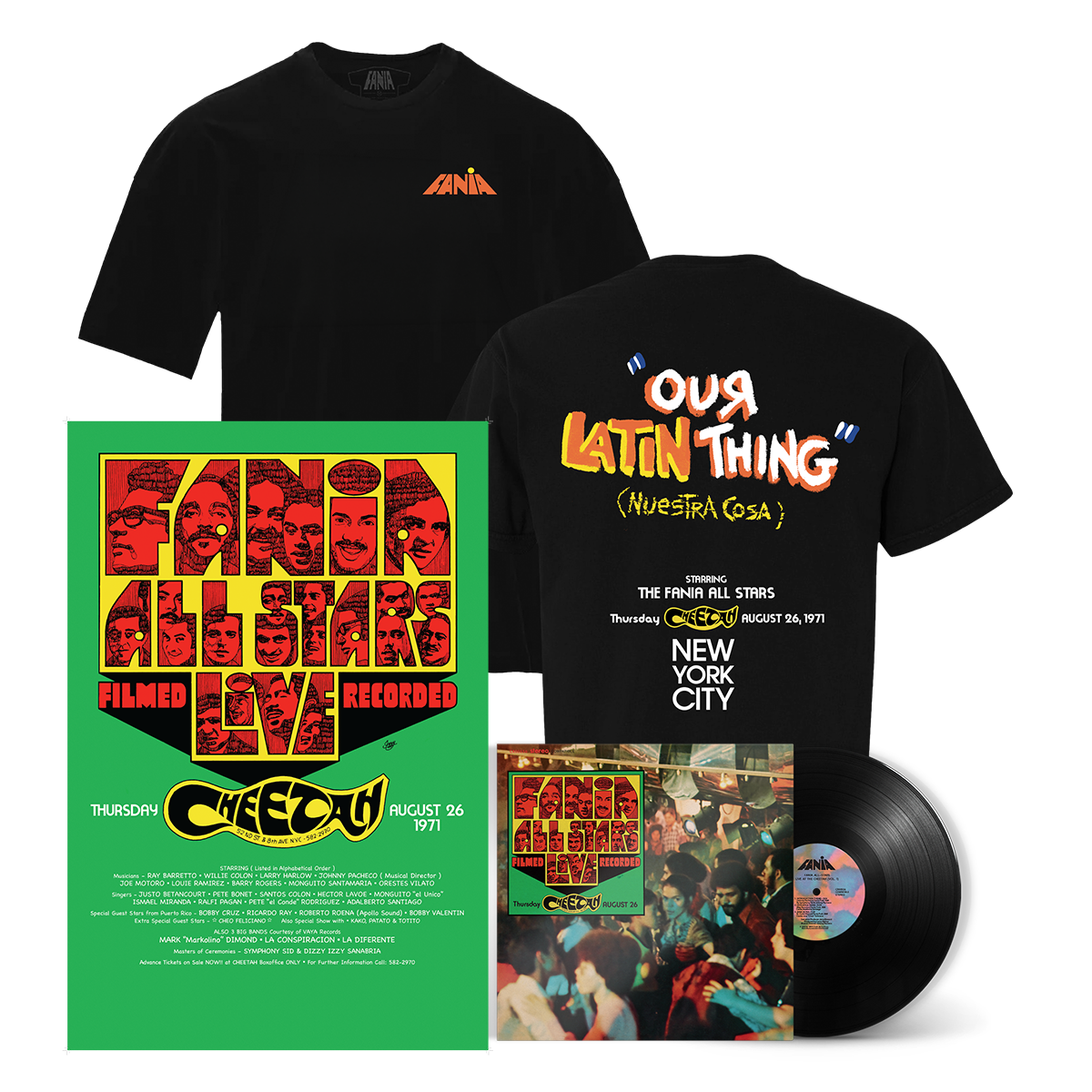 Fania All Stars – Our Latin Thing Cheetah Club T-Shirt + Live At