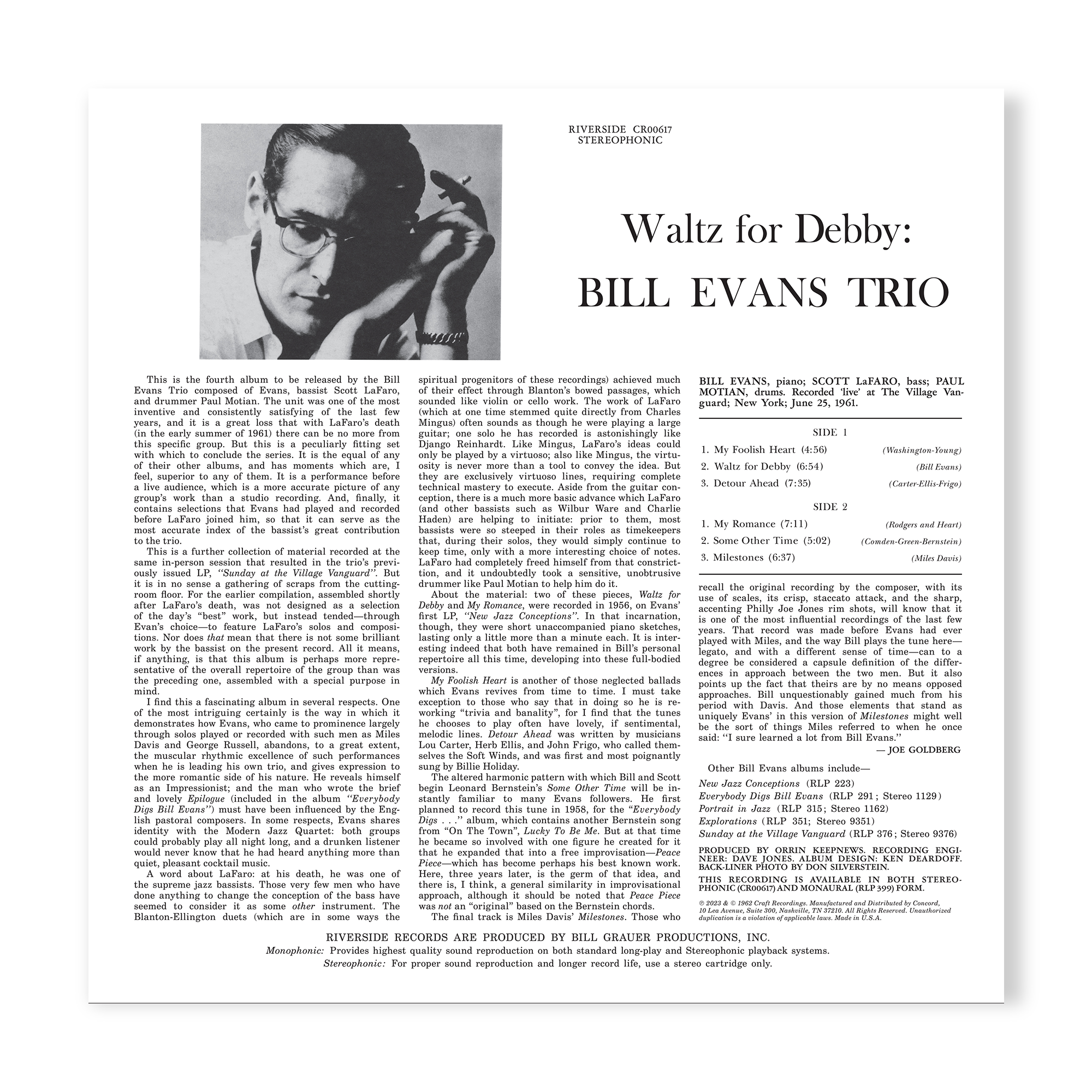 Waltz For Debby (Original Jazz Classics Series) (180g LP)