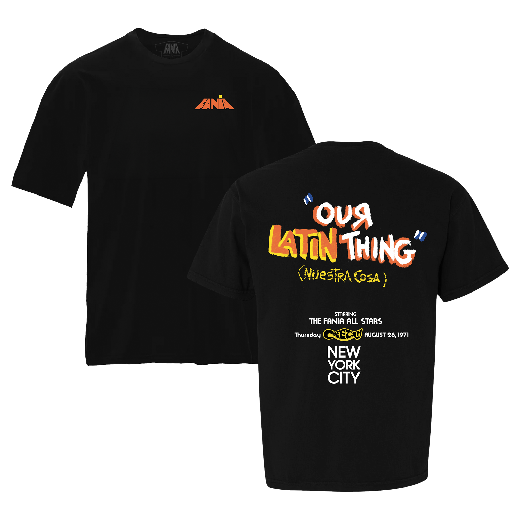 Fania All Stars – Our Latin Thing Cheetah Club T-Shirt + Live At