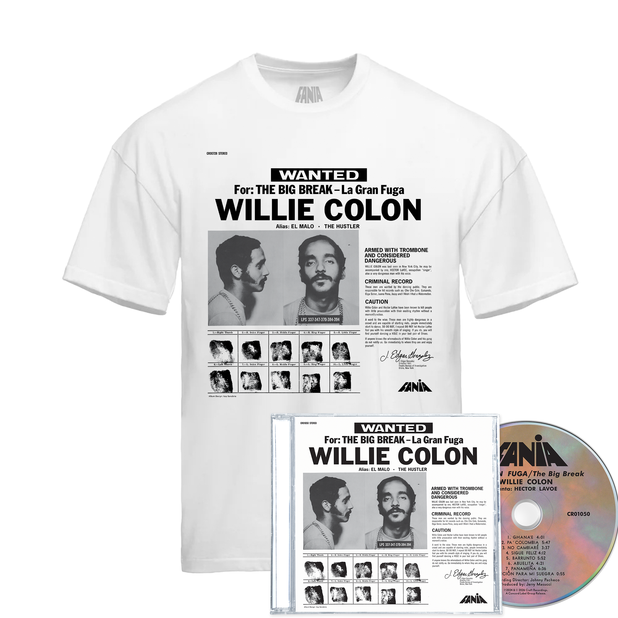 Willie Colón – The Big Break – La Gran Fuga (CD) + Most Wanted T