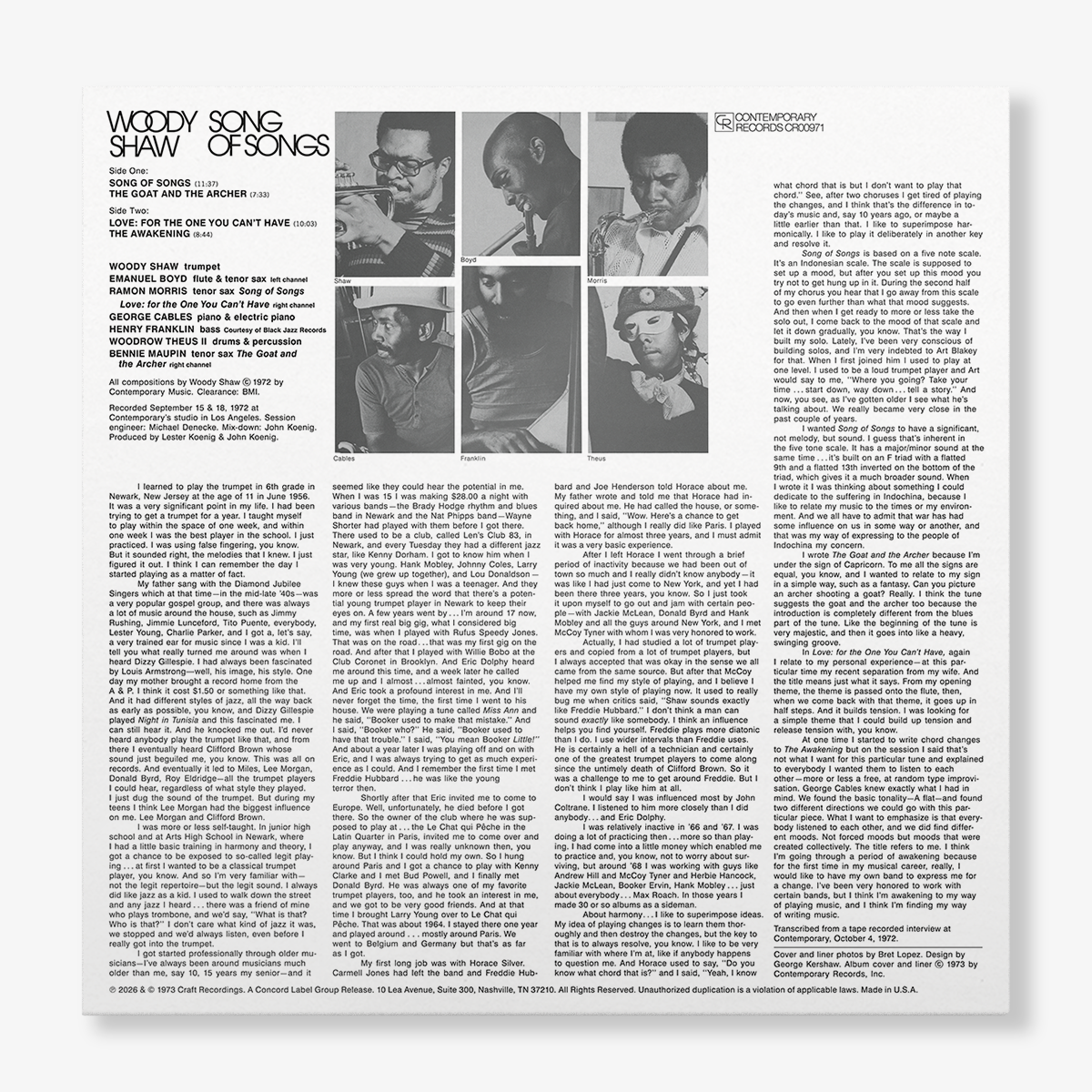 #廃盤 Mosaic Records / Woody Shaw 3CD Song Of Songs (Jazz Dispensary Top Shelf Series) (180G LP) – Craft