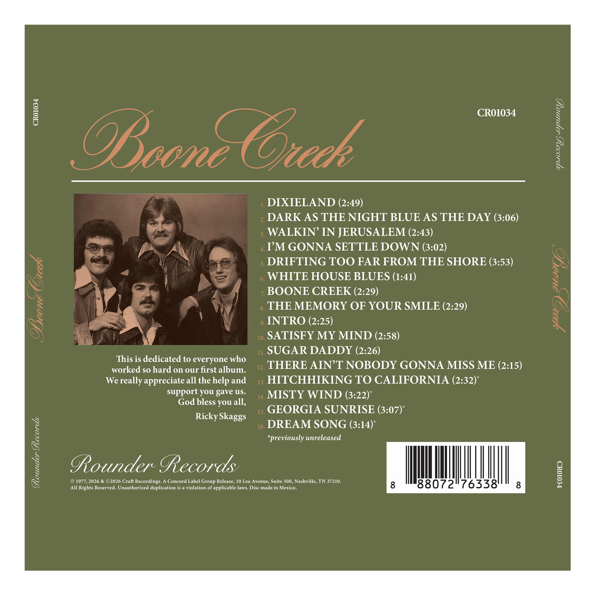 Boone Creek CD – Craft Recordings