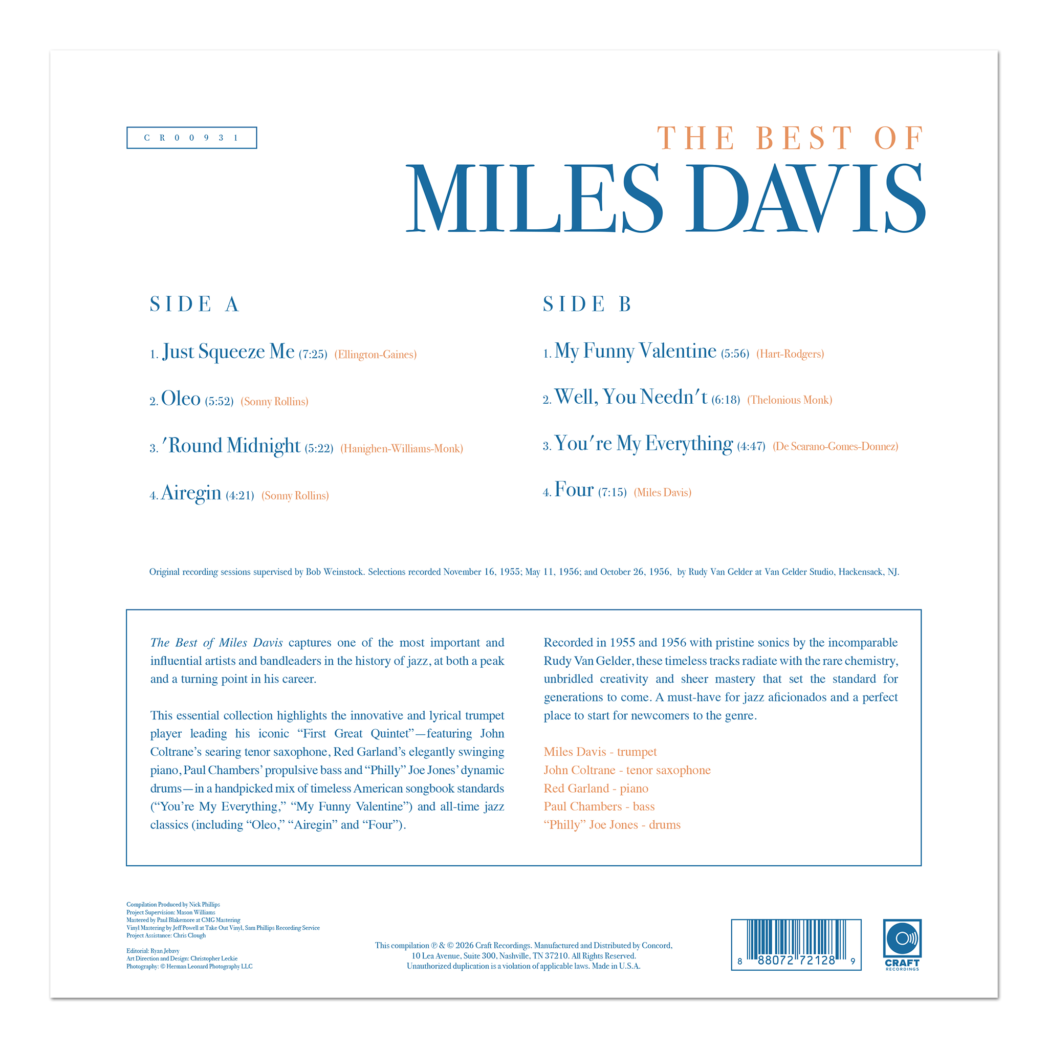 The Best Of Miles Davis (LP) – Craft Recordings