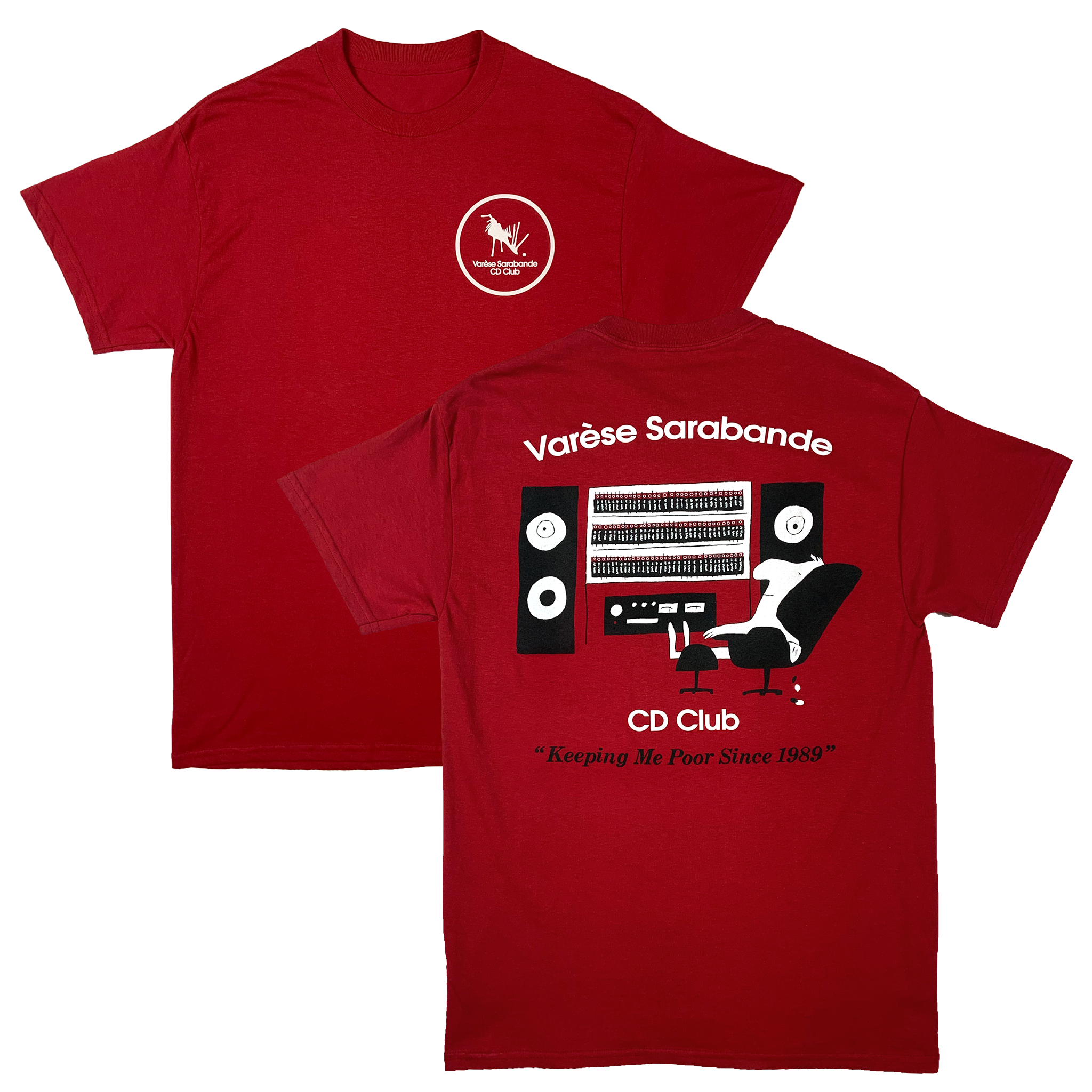 Varese Sarabande – CD Club T-Shirt (Red) | Craft Recordings