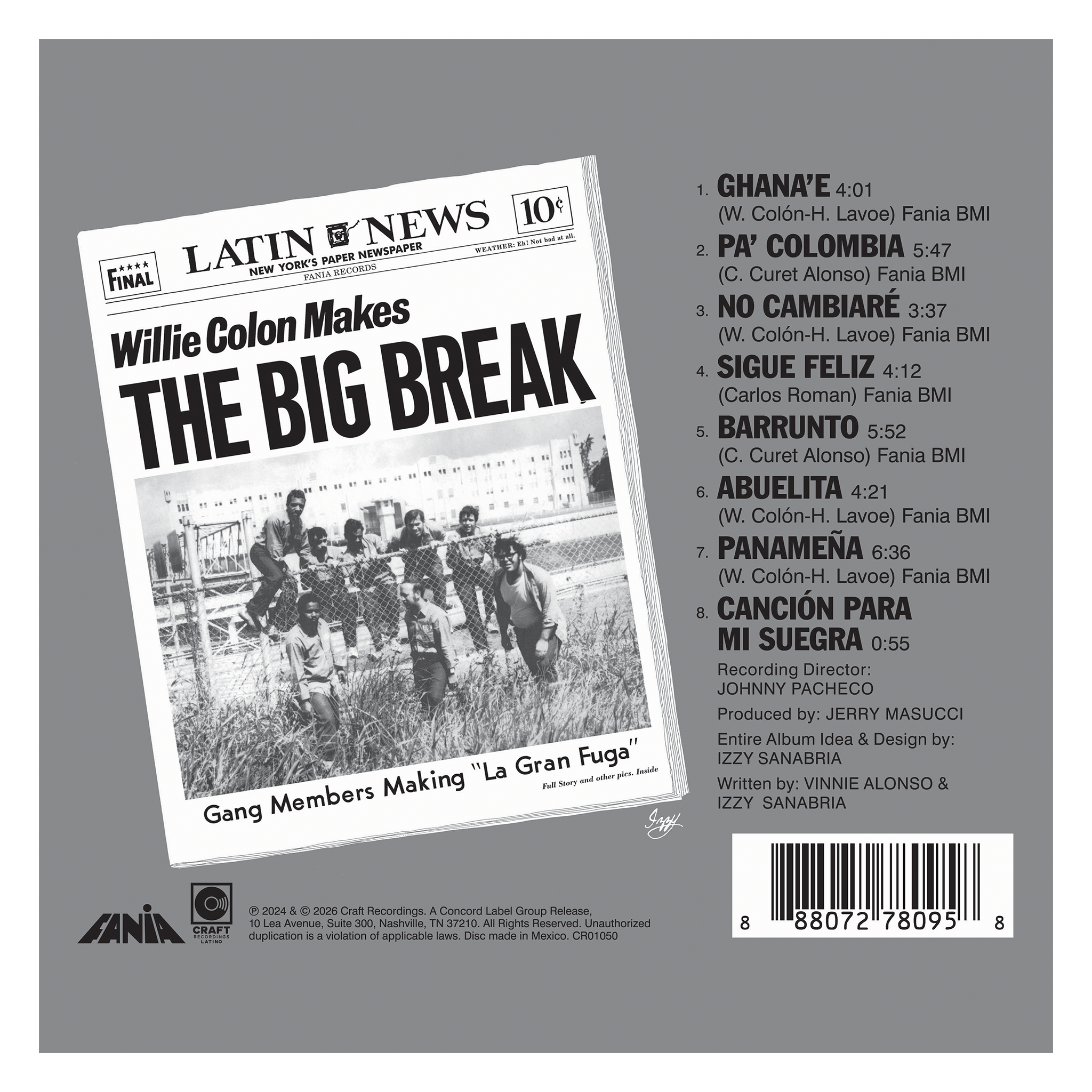 Willie Colón – The Big Break – La Gran Fuga (CD) | Craft Recordings Willie Colón – The Big Break – La Gran Fuga (CD) | Craft Recordings