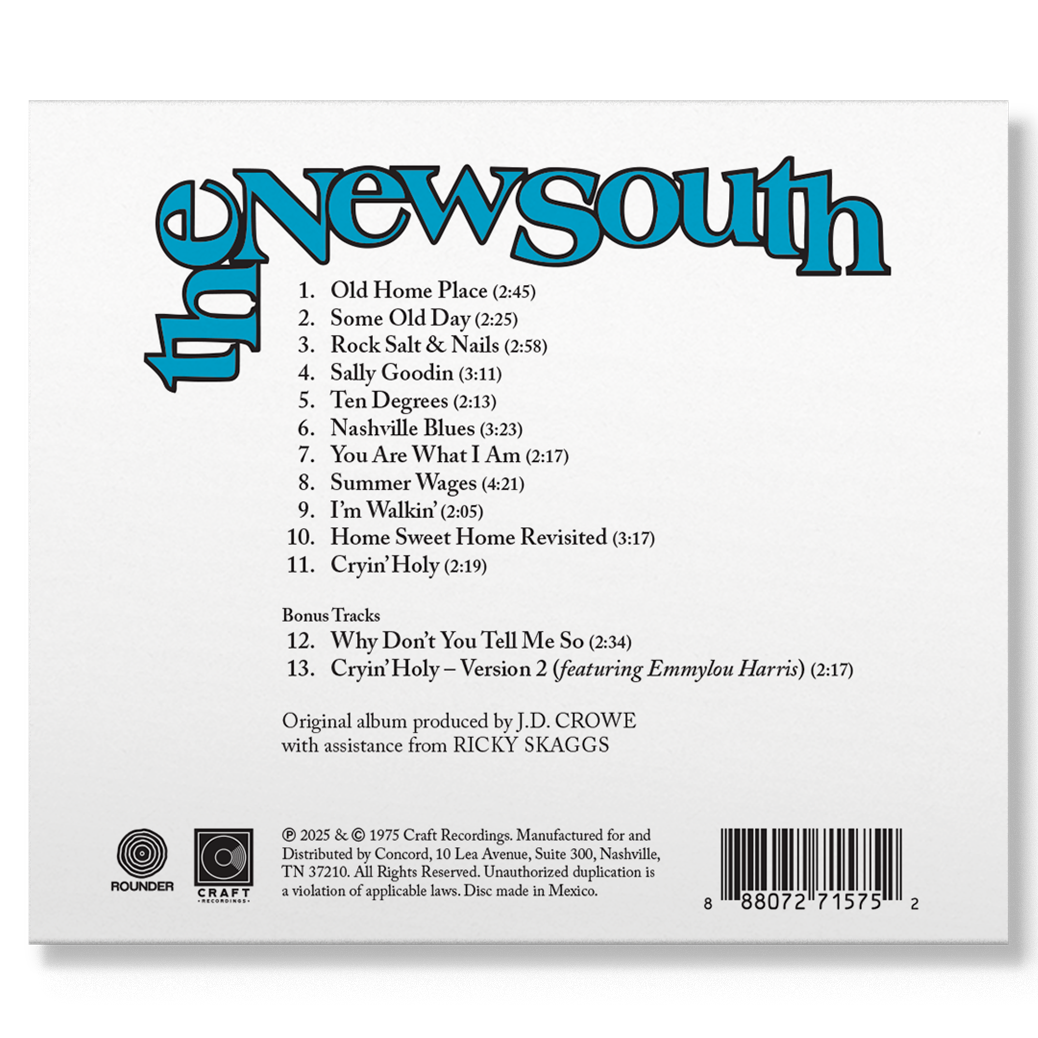 J.D. Crowe & The New South (Deluxe Edition) (CD) – Craft