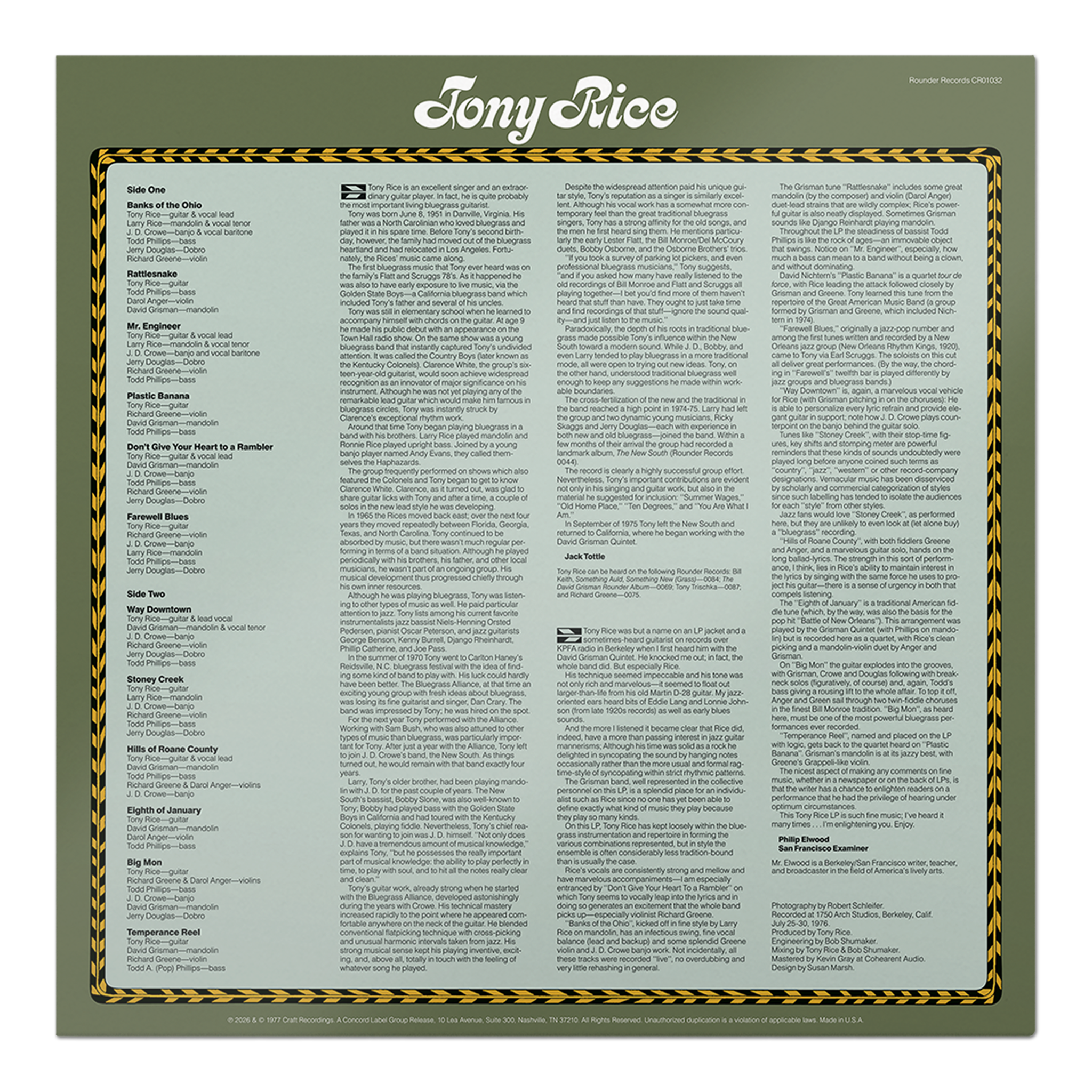 Tony Rice (LP) – Craft Recordings