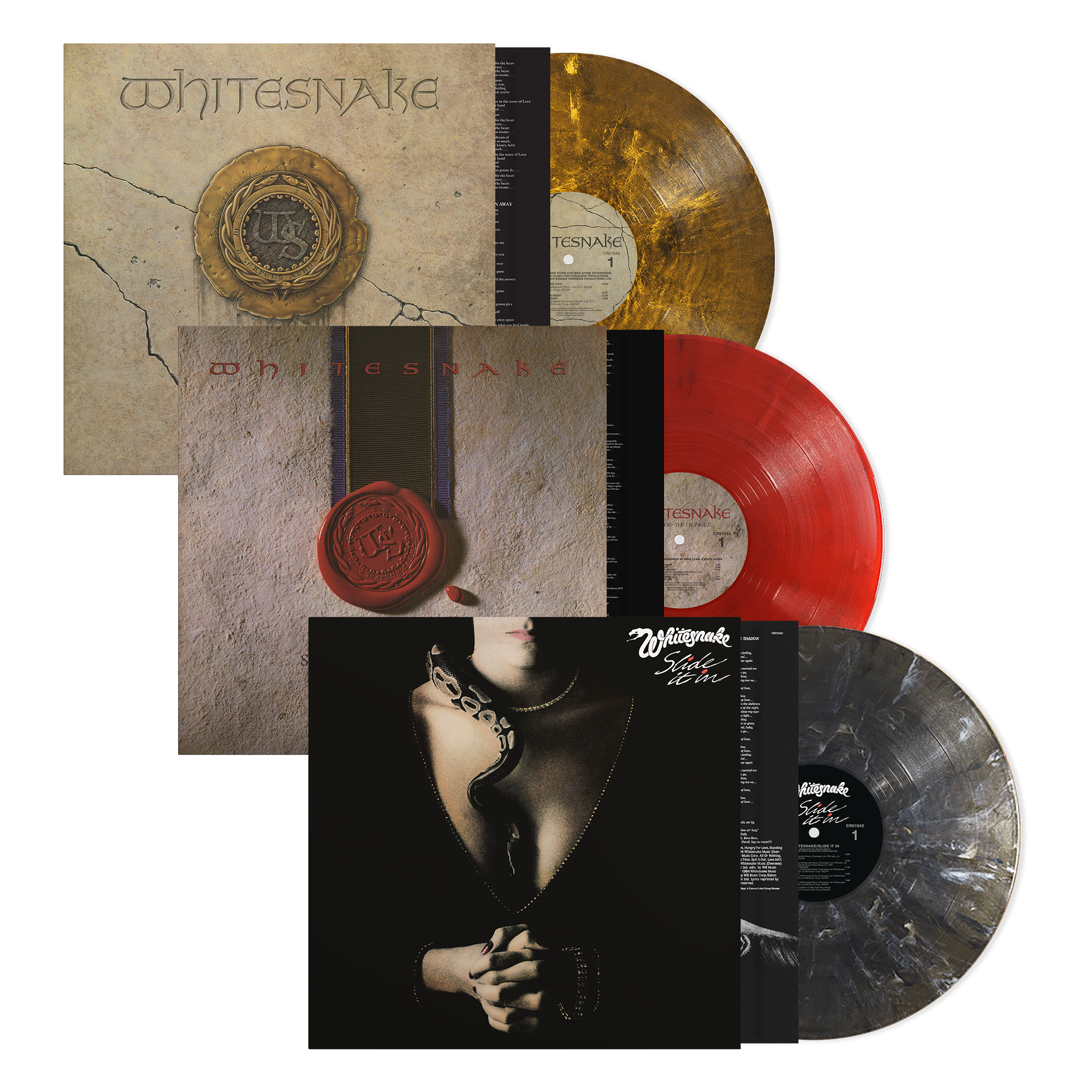 Whitesnake (Gold Black Ice LP) + Slip of The Tongue (Crimson Moon 