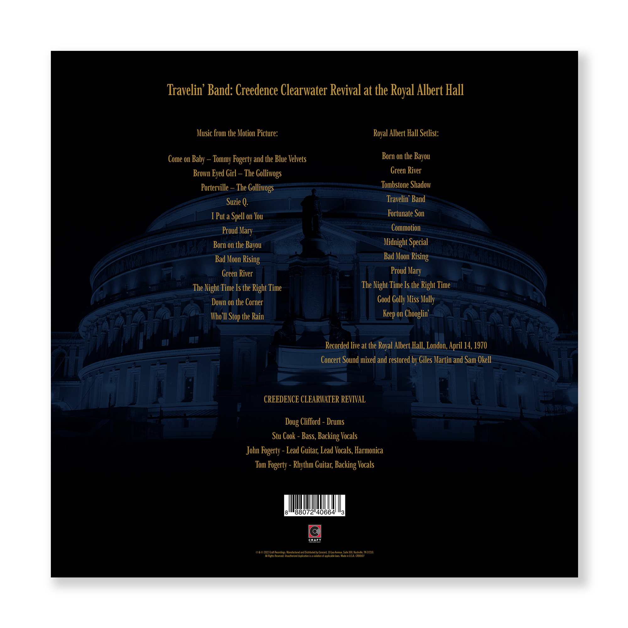 Travelin' Band: Creedence Clearwater Revival At The Royal Albert Hall (Super Deluxe Edition Box Set, including Film)