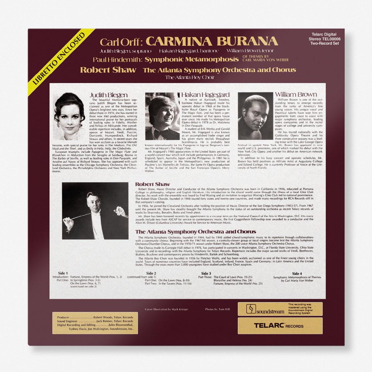 Carl Orff&#39;s Carmina Burana &amp; Paul Hindemith&#39;s Symphonic Metamorphosis (2-LP)
