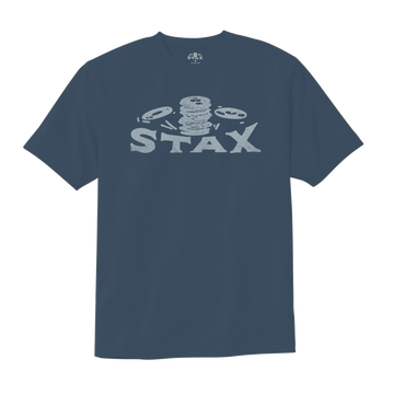 Stax "Falling Records" Logo T-Shirt (Steel Blue)
