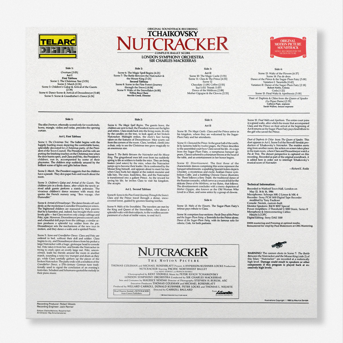 米2LP Pyotr Ilyich Tchaikovsky, The London Symphony Orchestra, Sir Charles Mackerras Nutcracker TEL00001 Telarc /00520 Tchaikovsky - London Symphony Orchestra, Sir Charles