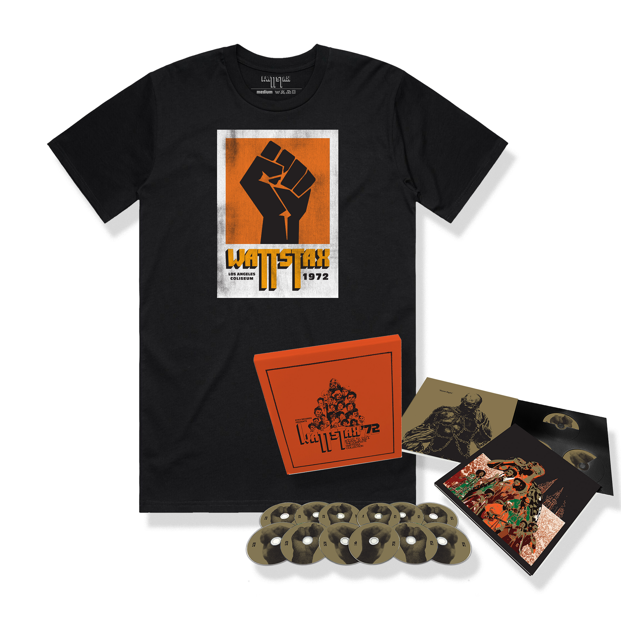 Soul’d Out: The Complete Wattstax Collection 12-CD + Wattstax T-Shirt (Black) Bundle