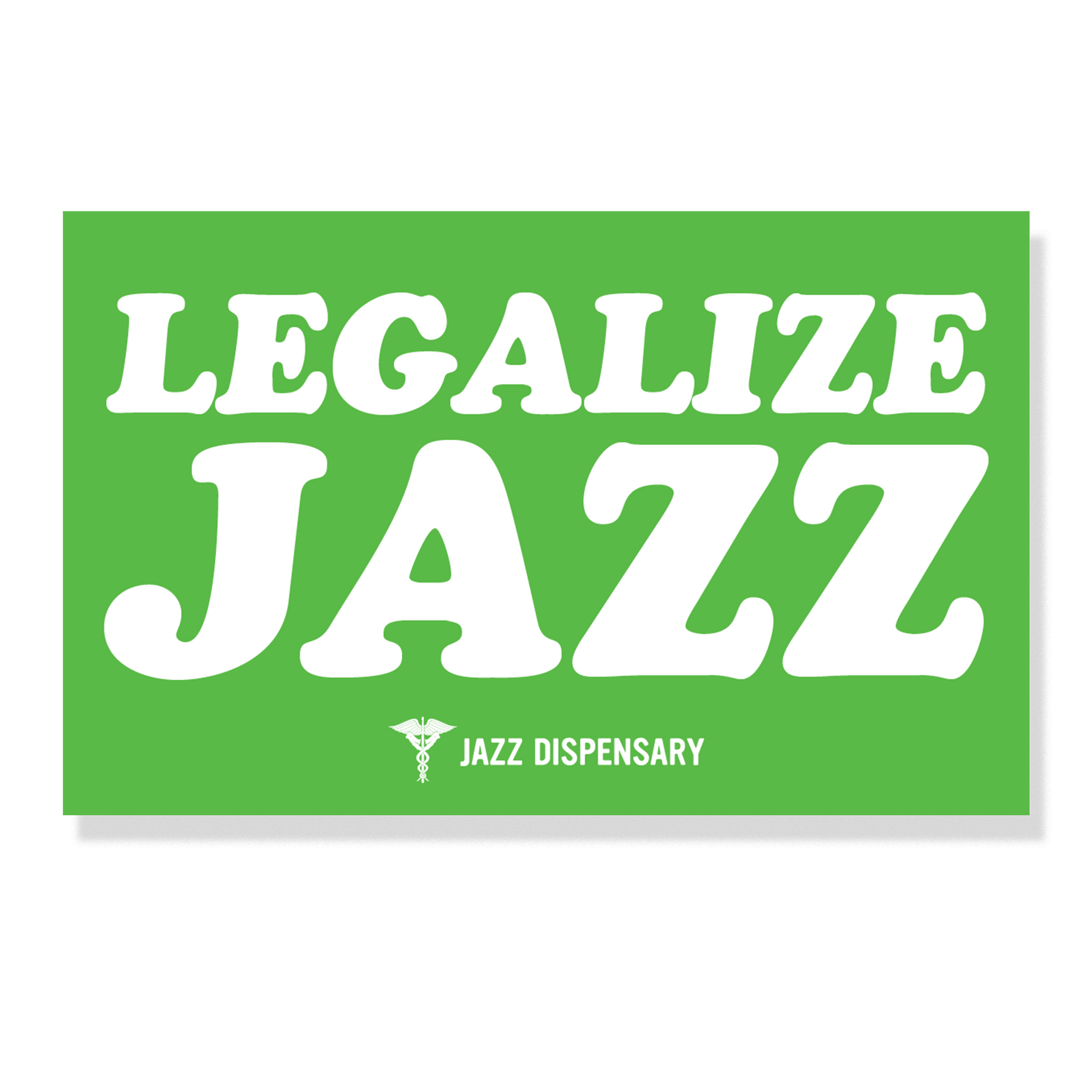 Jazz Dispensary &quot;Legalize Jazz&quot; 4x2.5 Sticker