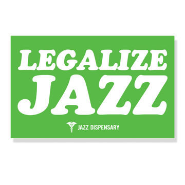 Jazz Dispensary "Legalize Jazz" 4x2.5 Sticker