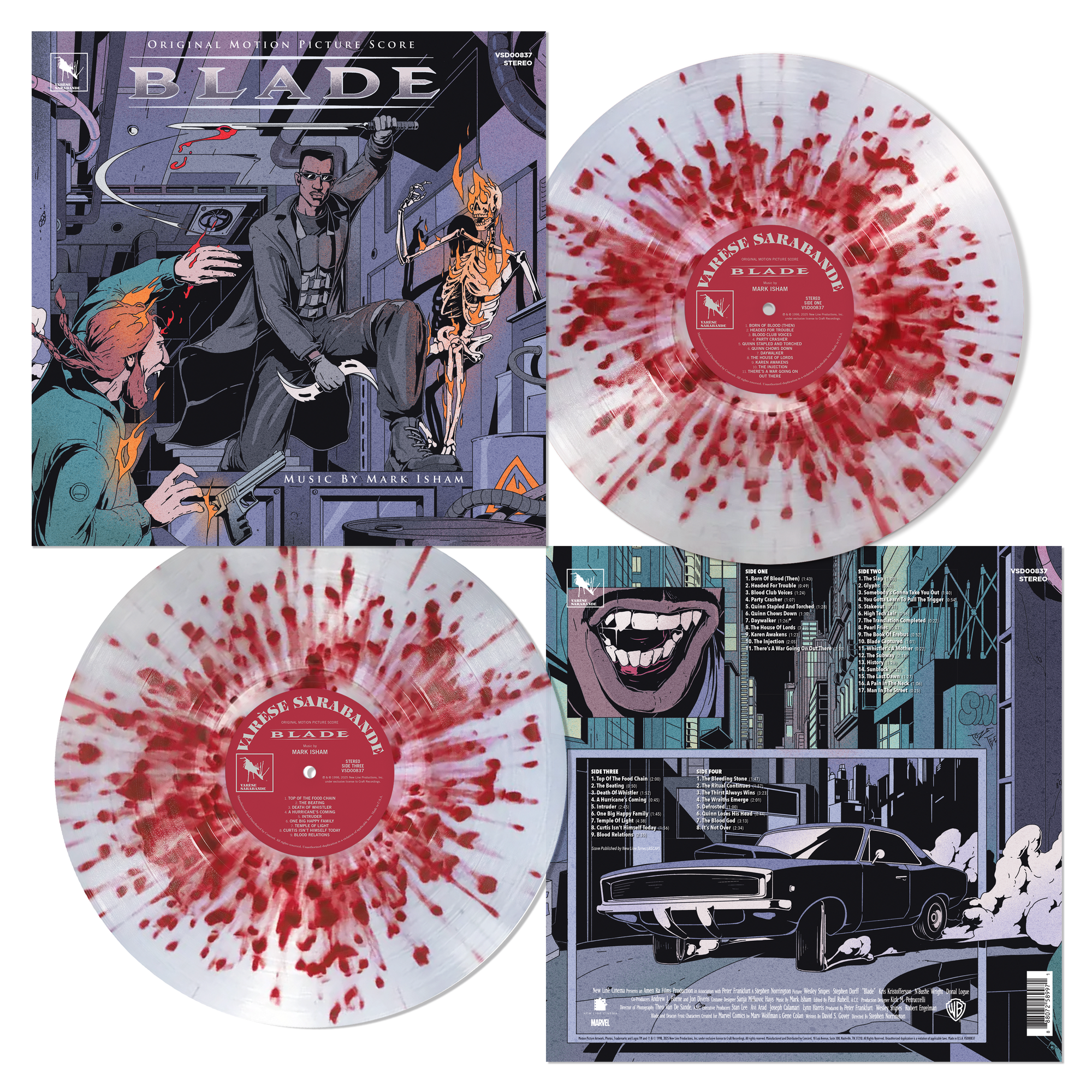 Blade &amp; Blade II (Original Motion Picture Score - The Deluxe Editions) Varèse Sarabande Exclusive Blood Splatter Vinyl Bundle – view 3 of 5