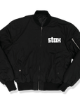 Classic Finger Snap Bomber Jacket (Black)