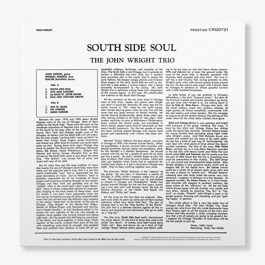 South Side Soul (Original Jazz Classics Series) (180g LP)