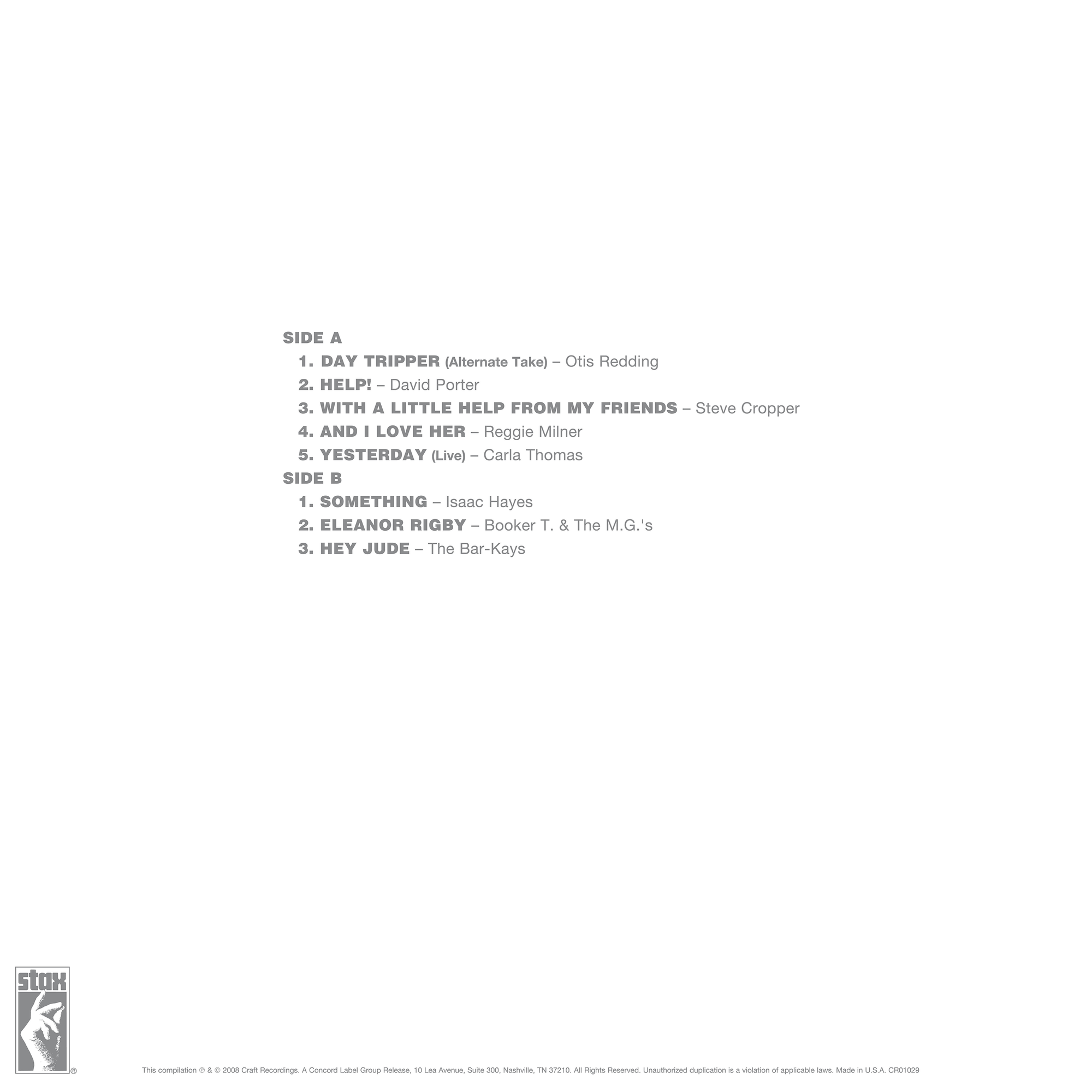 Stax Does The Beatles (Exclusive Silver Smoke LP) – view 4 of 4