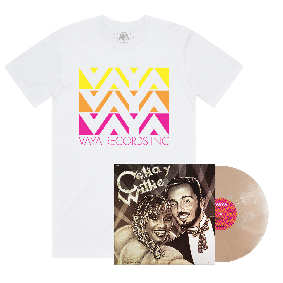 Celia Y Willie (Soft Gold Color LP – Fania Exclusive) + Vaya Logo T-Sh ...