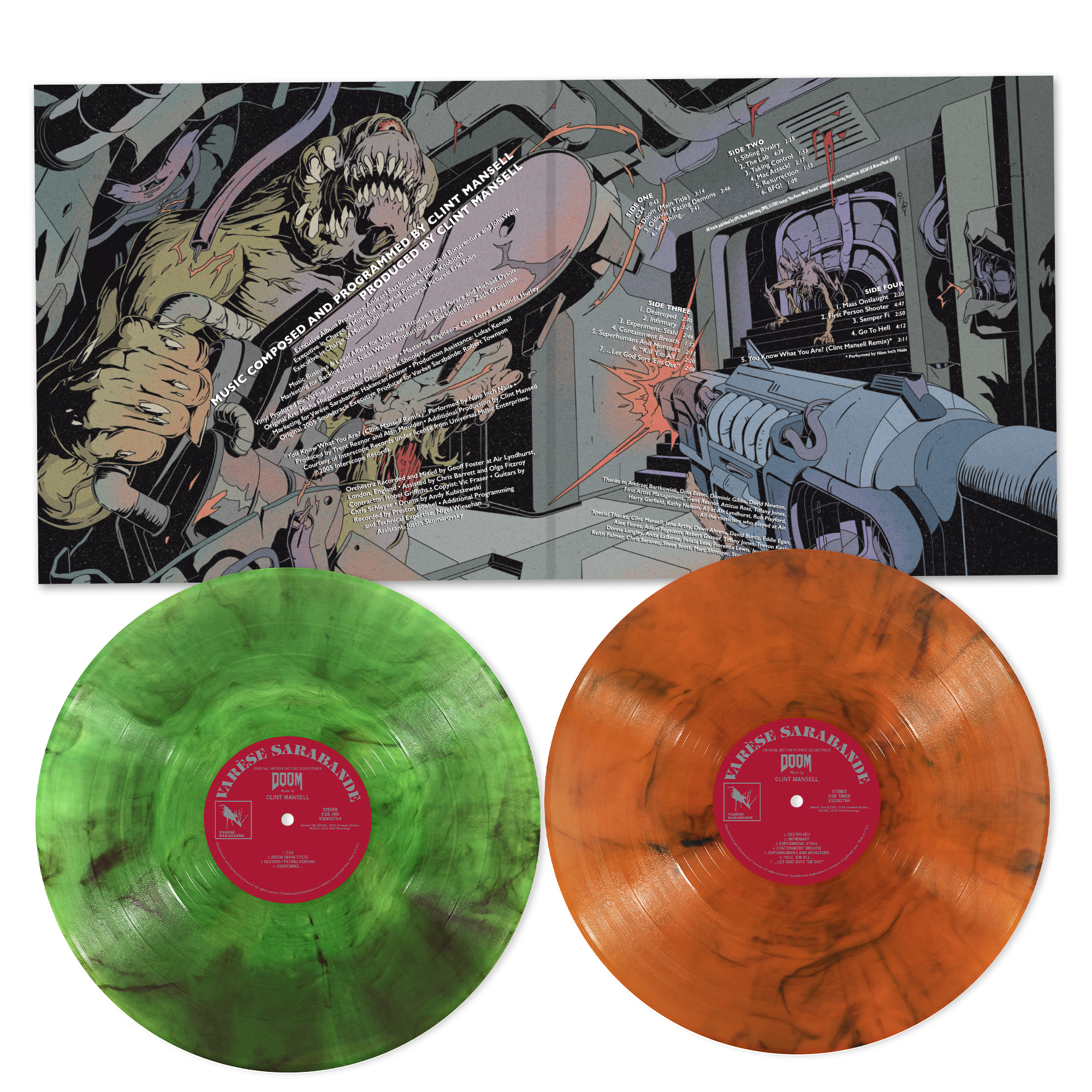 Clint Mansell – Doom (Original Motion Picture Soundtrack - Orange &amp; Green Doomguy Vinyl 2LP) – view 3 of 4