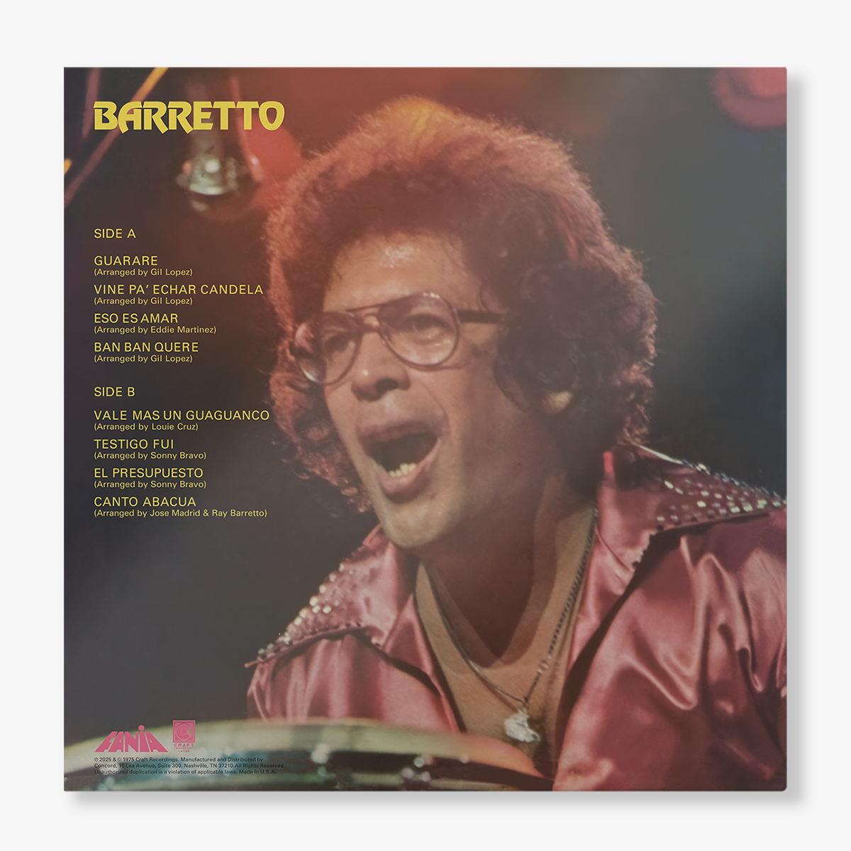 BARRETTO (YELLOW SMOKE COLOR 140G LP – FANIA EXCLUSIVE)