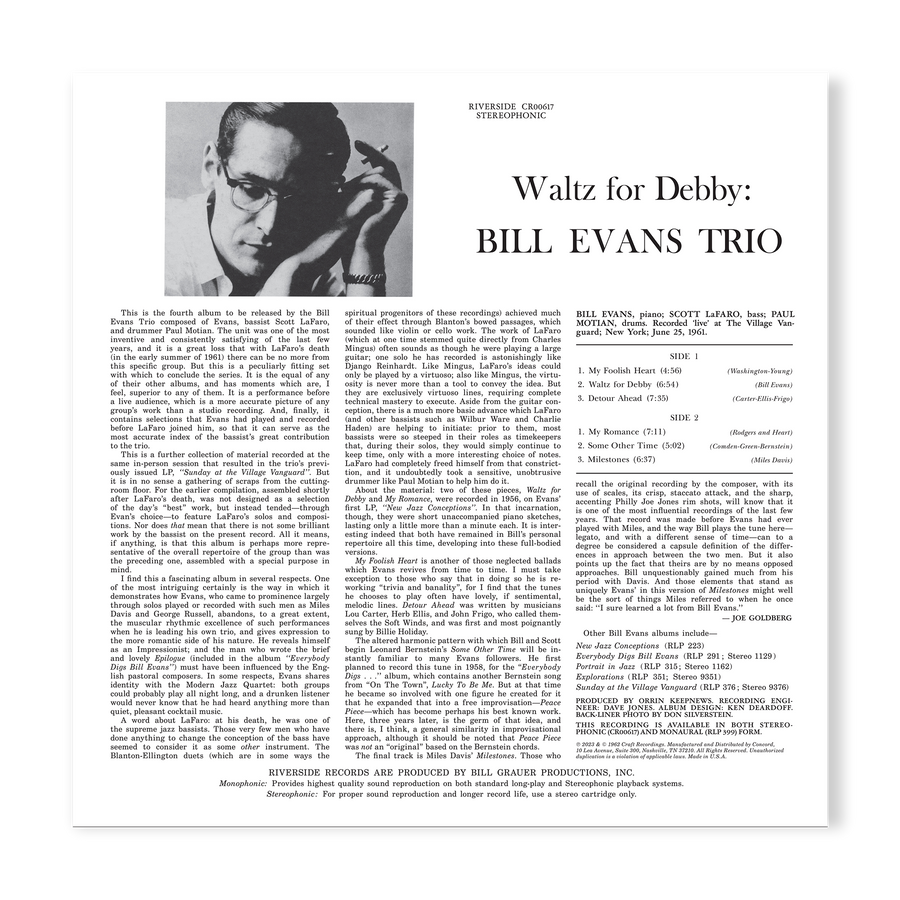 Waltz For Debby (Original Jazz Classics Series) (180g LP)