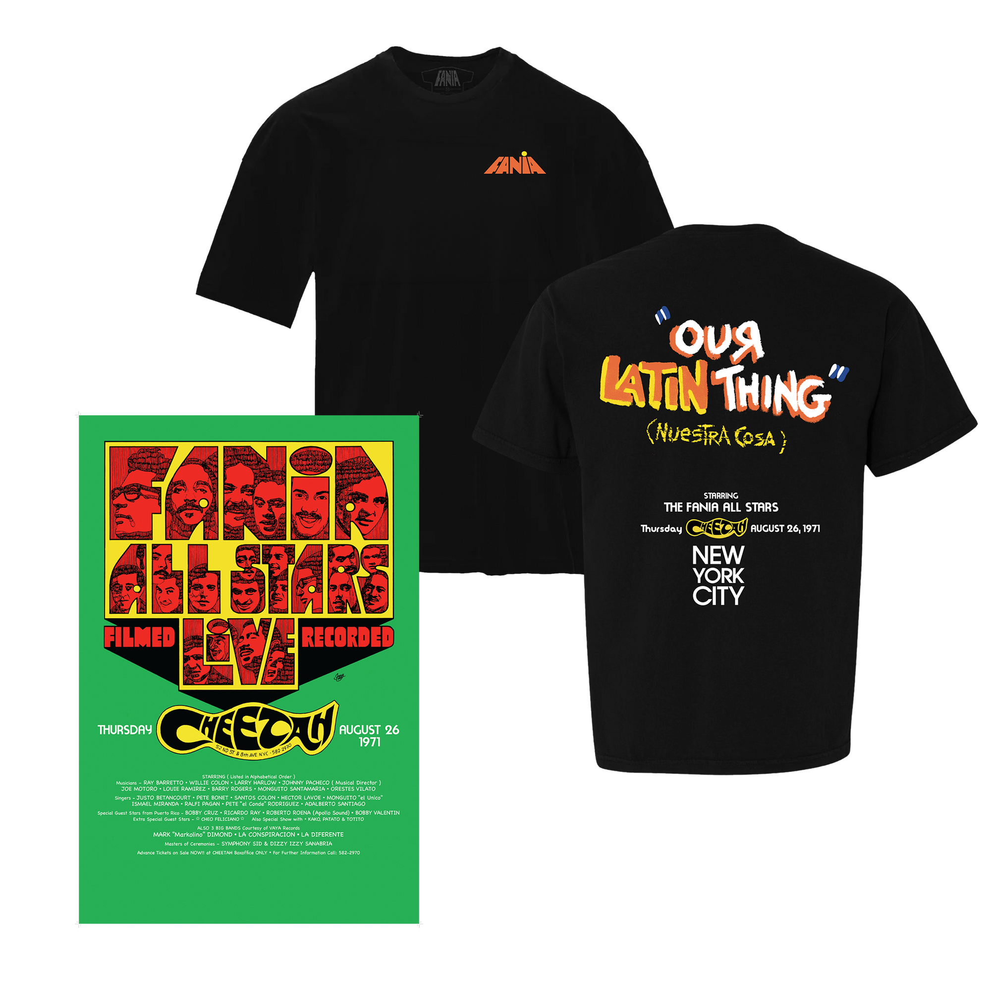 Our Latin Thing Cheetah Club T-Shirt + Live At The Cheetah Anniversary Poster Bundle – view 1 of 3