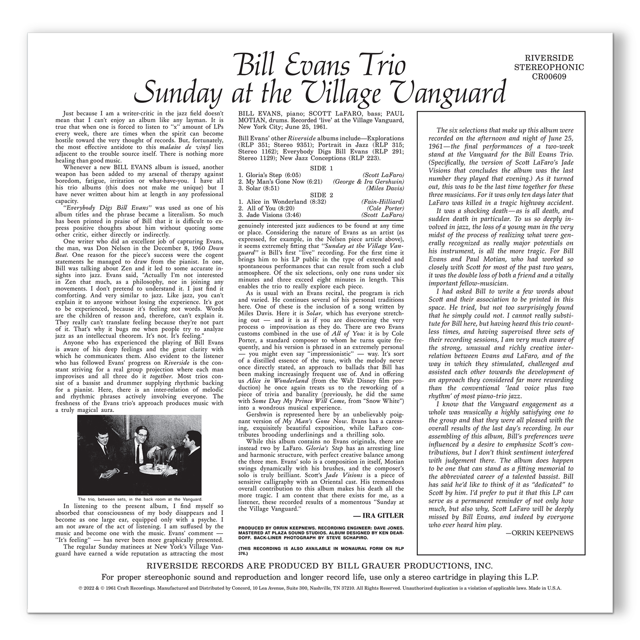 Sunday LP Sunday at the Village Vanguard / BILL at the Village