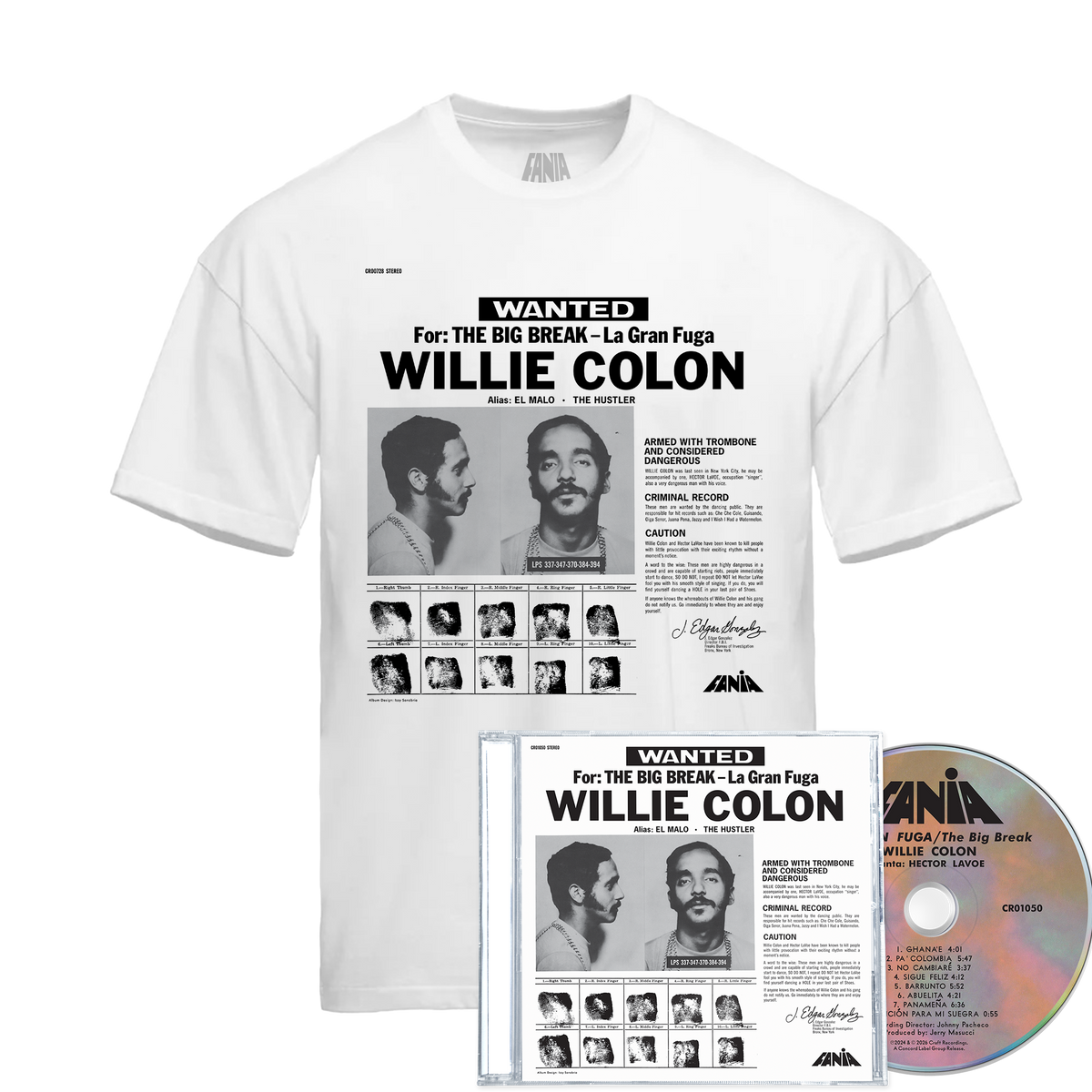 Willie Colón – The Big Break – La Gran Fuga (CD) + Most Wanted T