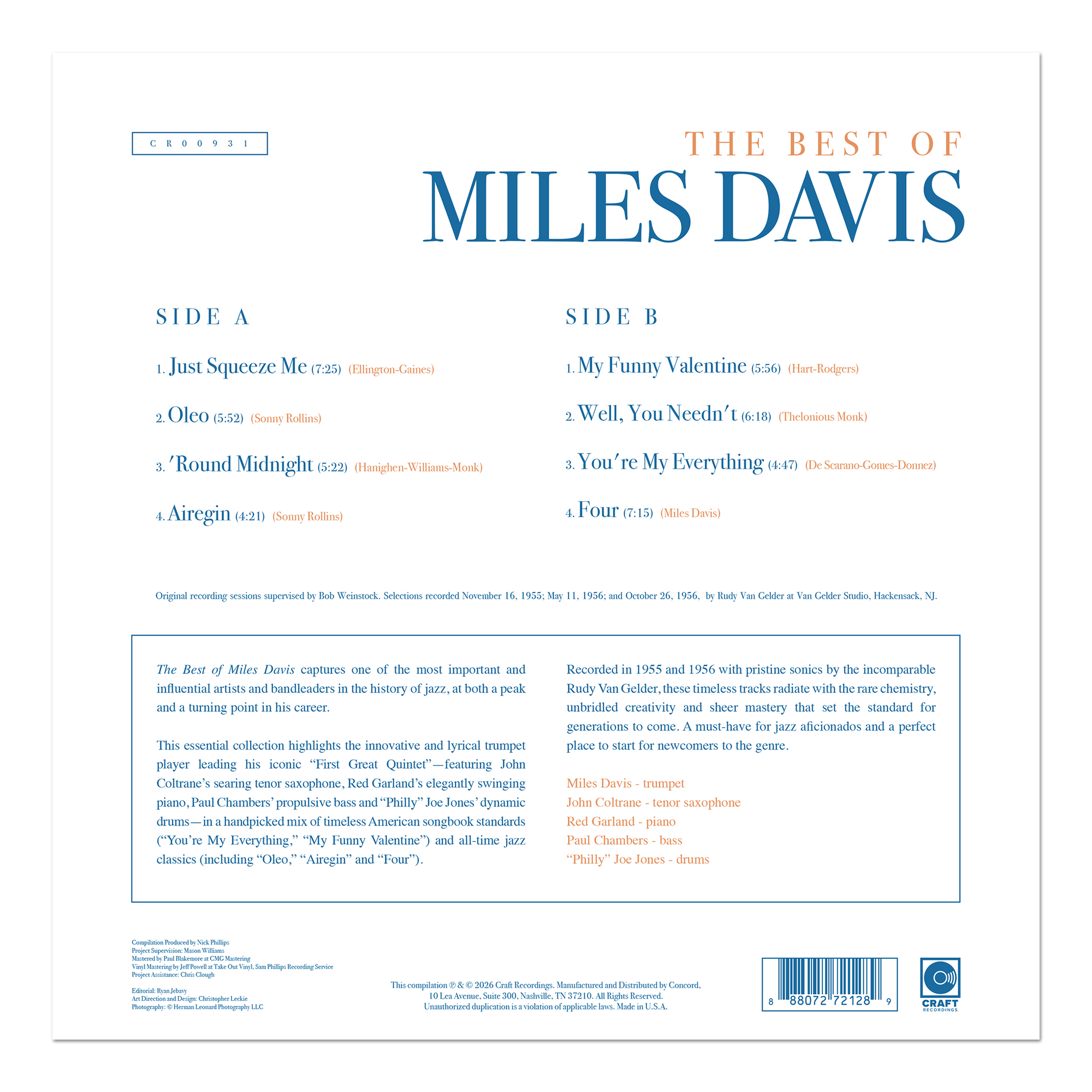 The Best Of Miles Davis (LP) – Craft Recordings The Best Of Miles Davis (LP) – Craft Recordings