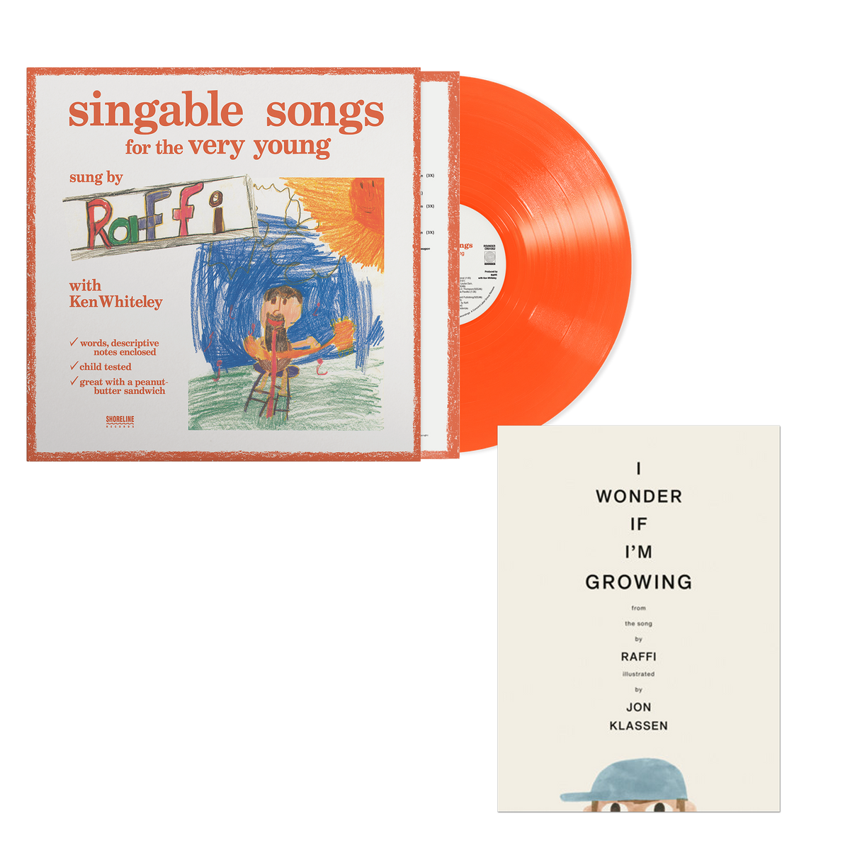 Singable Songs For The Very Young (Eco-Friendly Orange LP) + I Wonder If I'm Growing Book Bundle – view 1 of 3