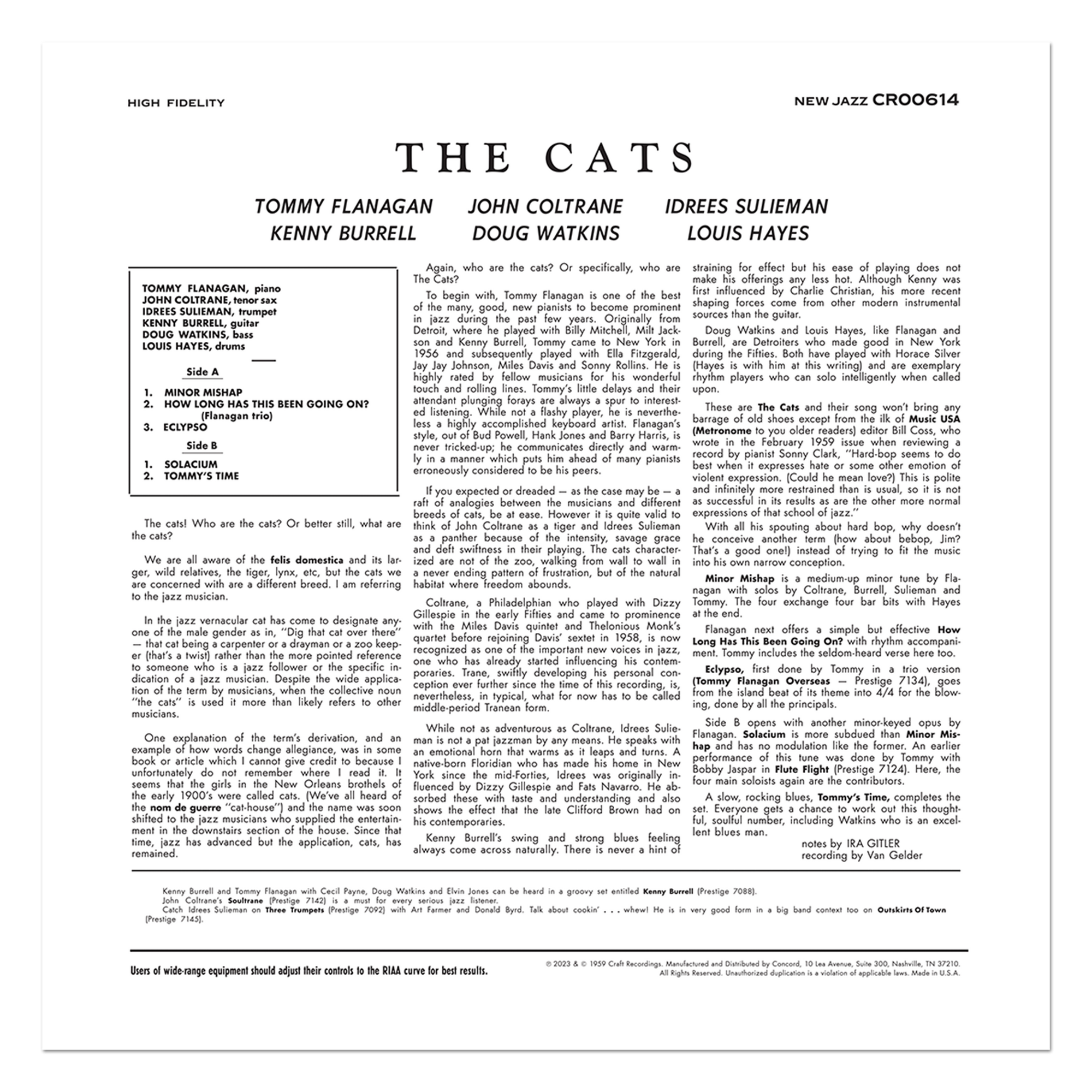 The Cats (Original Jazz Classics Series) (180g LP) – view 4 of 4