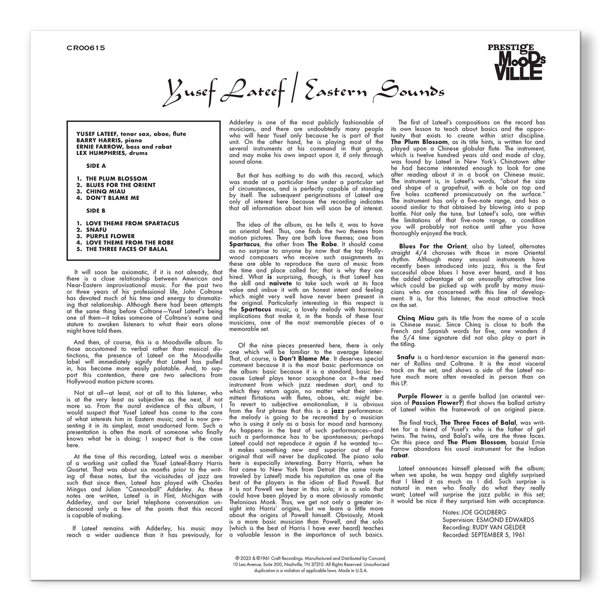 Yusef Lateef – Eastern Sounds (Original Jazz Classics Series Yusef Lateef – Eastern Sounds (Original Jazz Classics Series