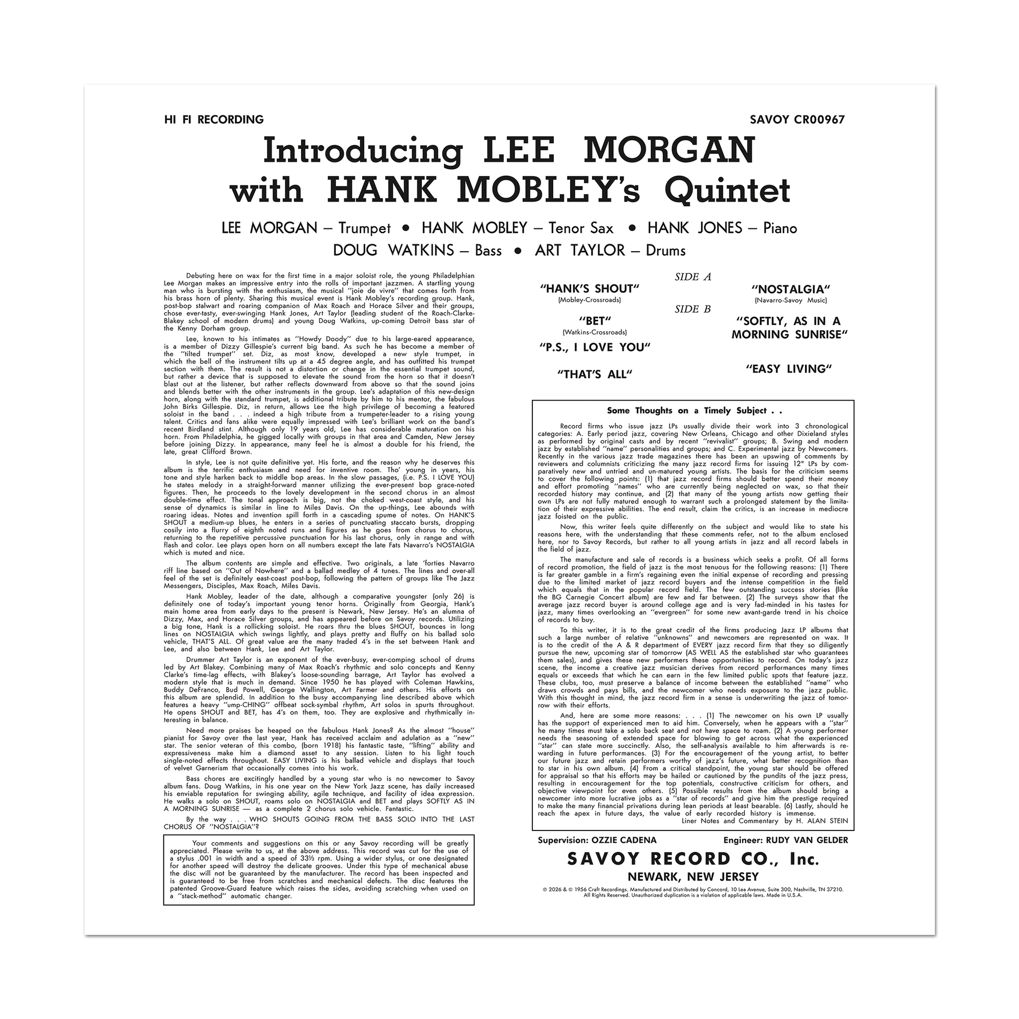 Introducing Lee Morgan (Original Jazz Classics Series) (180g LP) – view 4 of 4