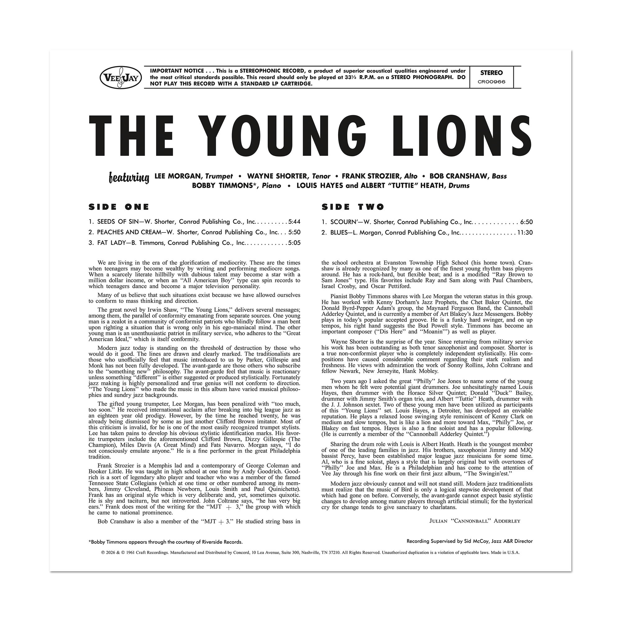 The Young Lions (Original Jazz Classics Series) (180g LP) – view 4 of 4