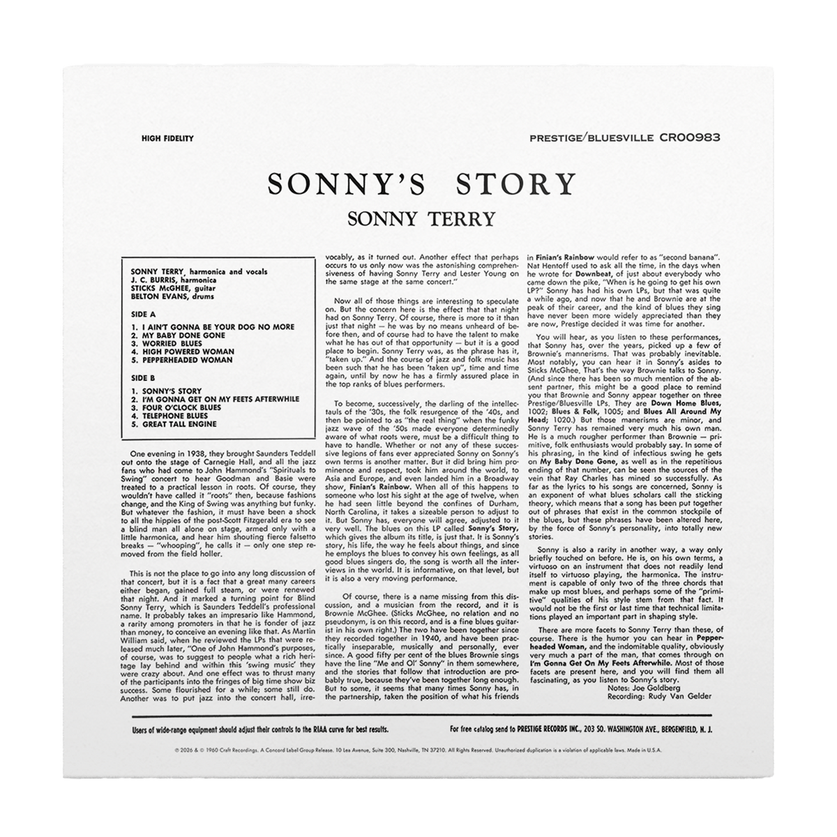 Sonny's Story (Bluesville) (180g LP) – view 4 of 4