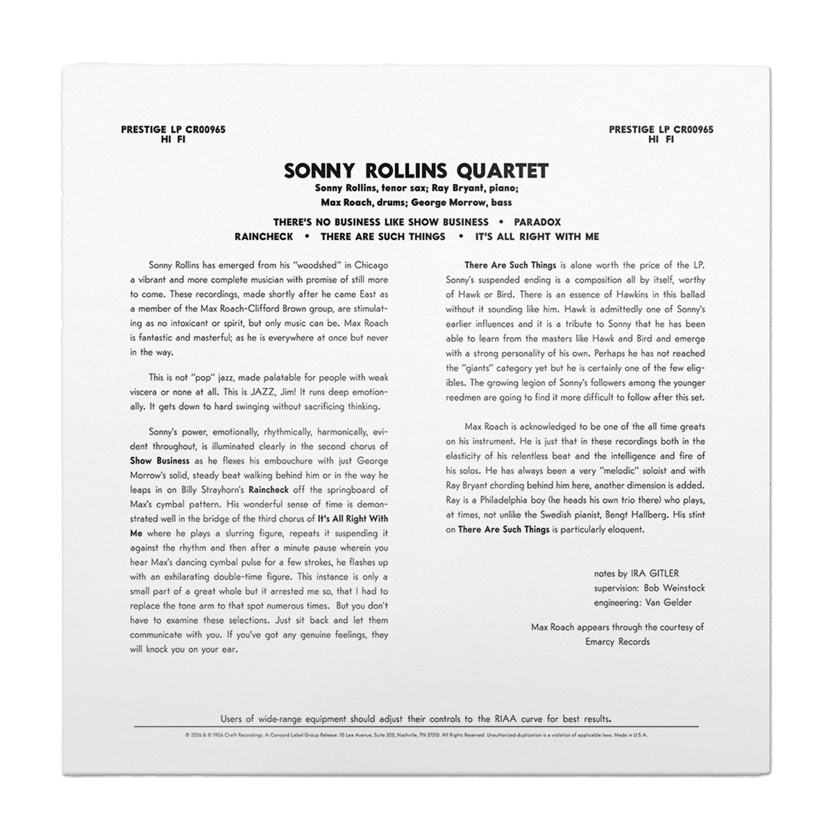 Work Time (Original Jazz Classics Series) (180g LP) – view 4 of 4
