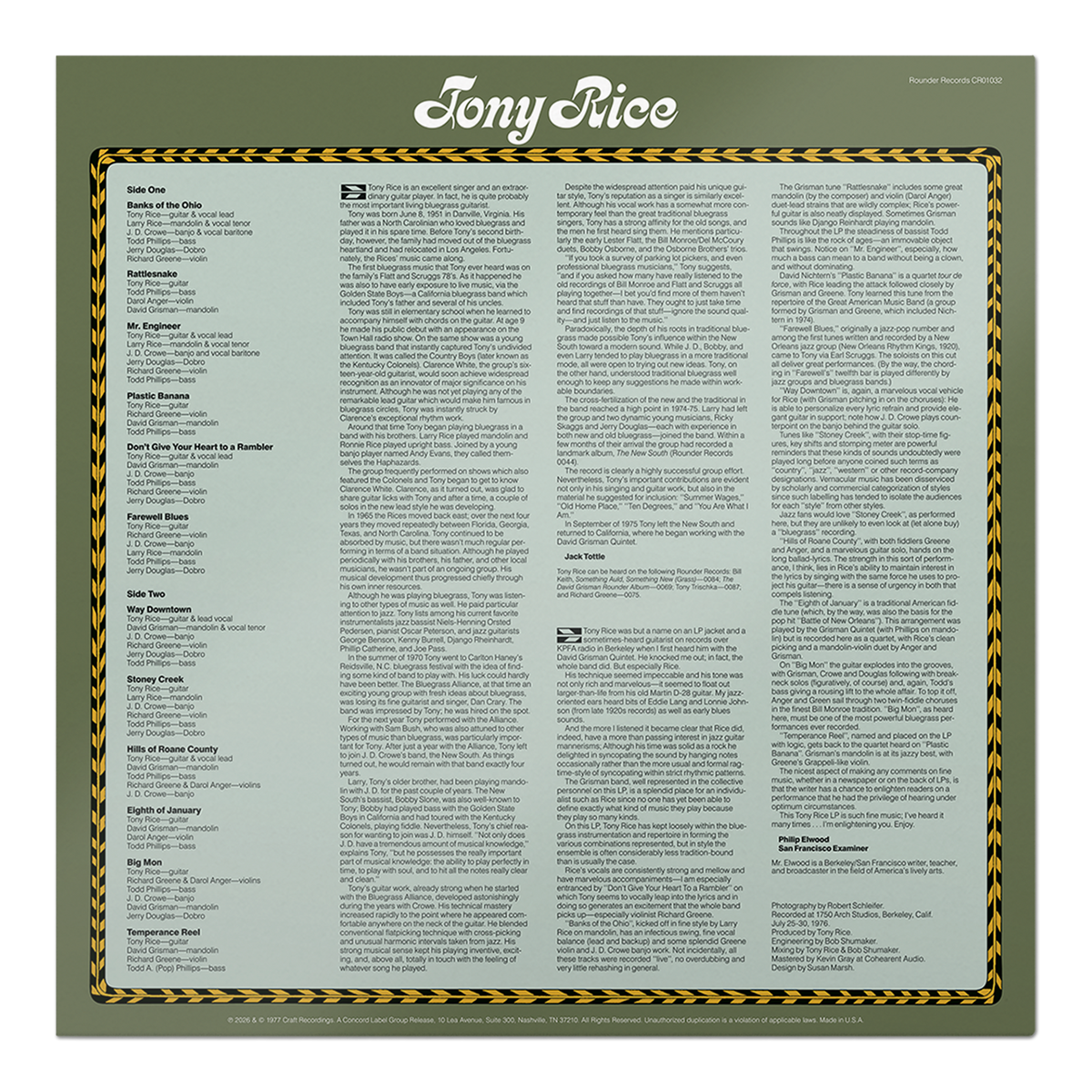 Tony Rice (LP) – Craft Recordings