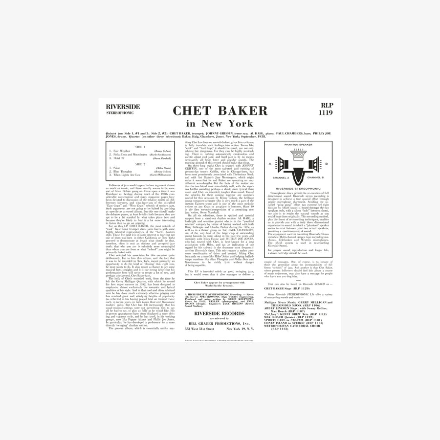 Chet Baker In New York (180g LP)