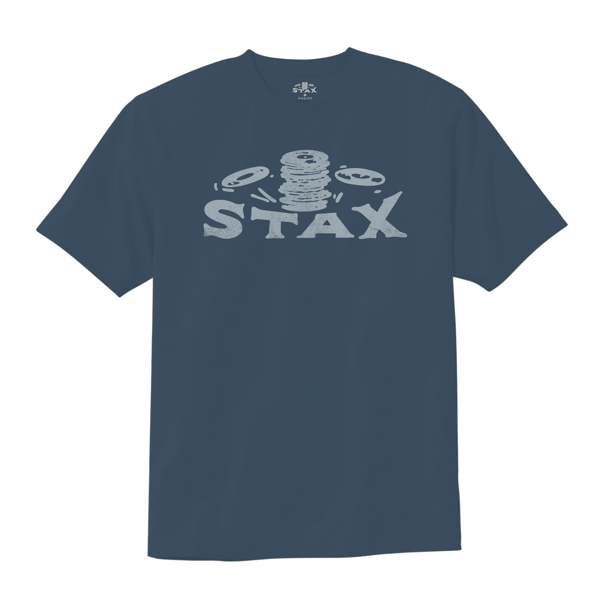 Stax &quot;Falling Records&quot; Logo T-Shirt (Steel Blue)