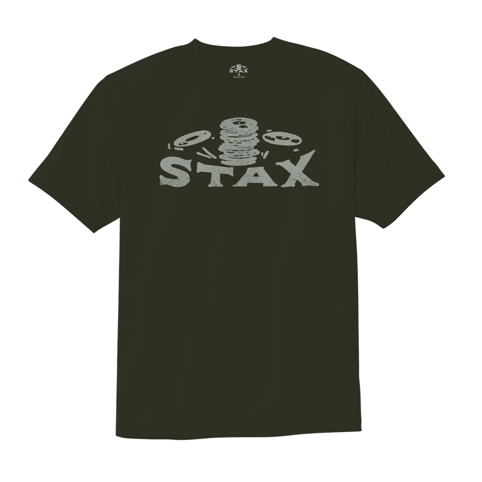 Stax &quot;Falling Records&quot; Logo T-Shirt (Dark Olive)