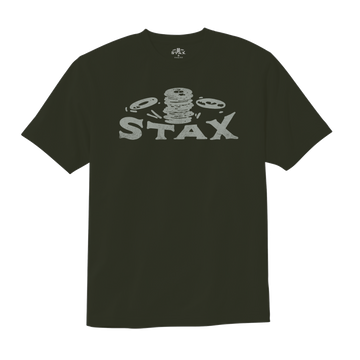 Stax "Falling Records" Logo T-Shirt (Dark Olive)