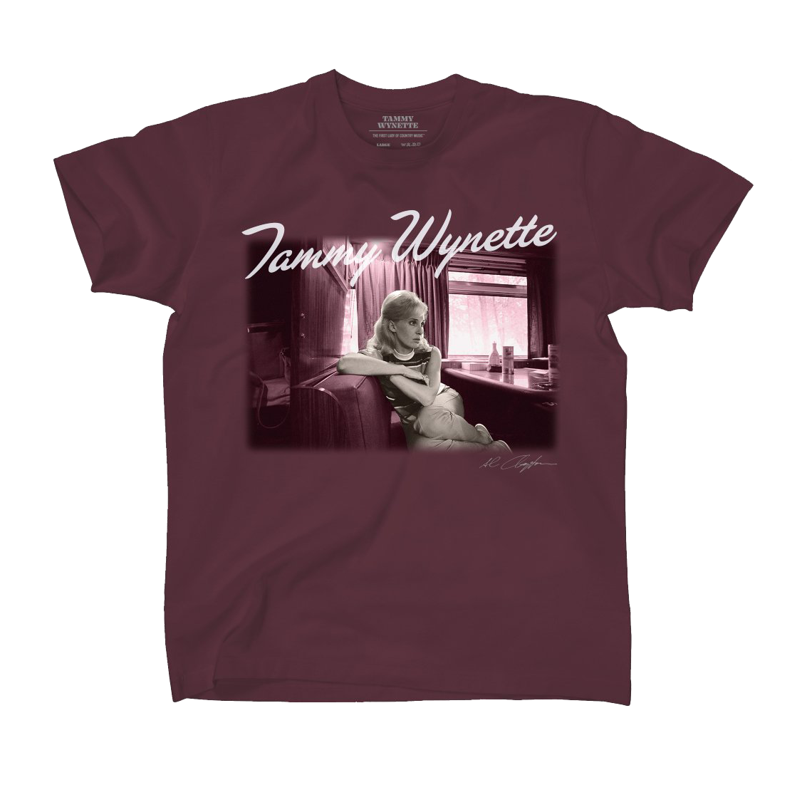 Tammy Wynette Tour Bus T-Shirt (Maroon)